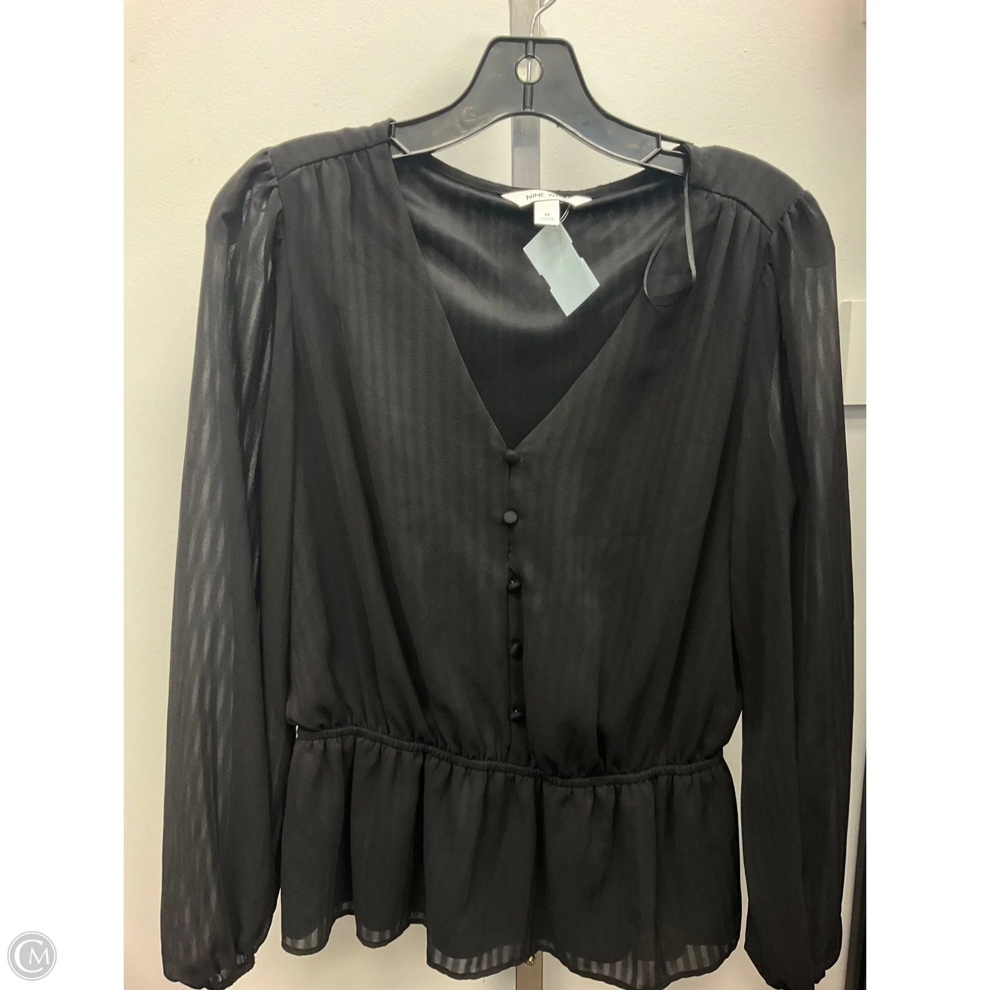Top Long Sleeve By Nine West Apparel In Black, Size: M