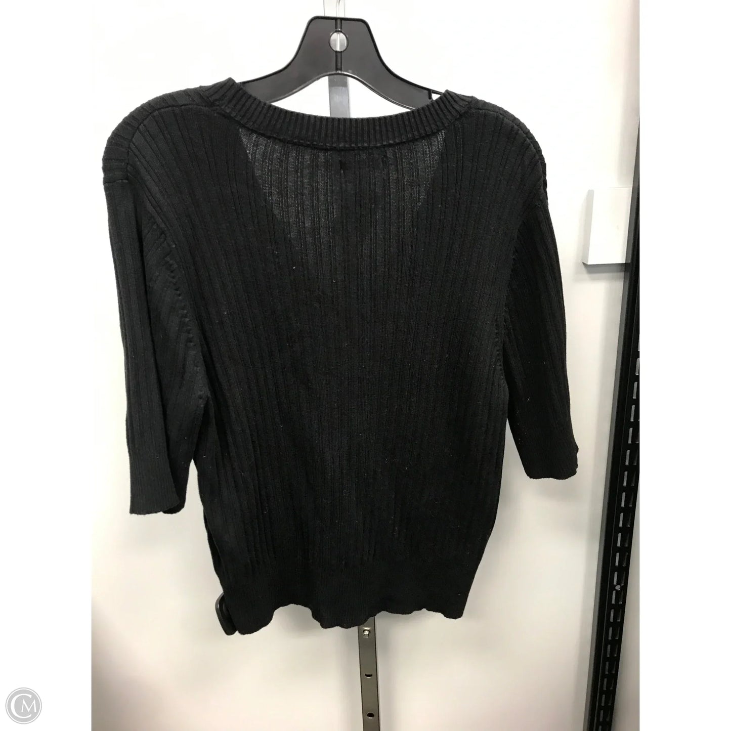 Top Short Sleeve By Croft And Barrow In Black, Size: L