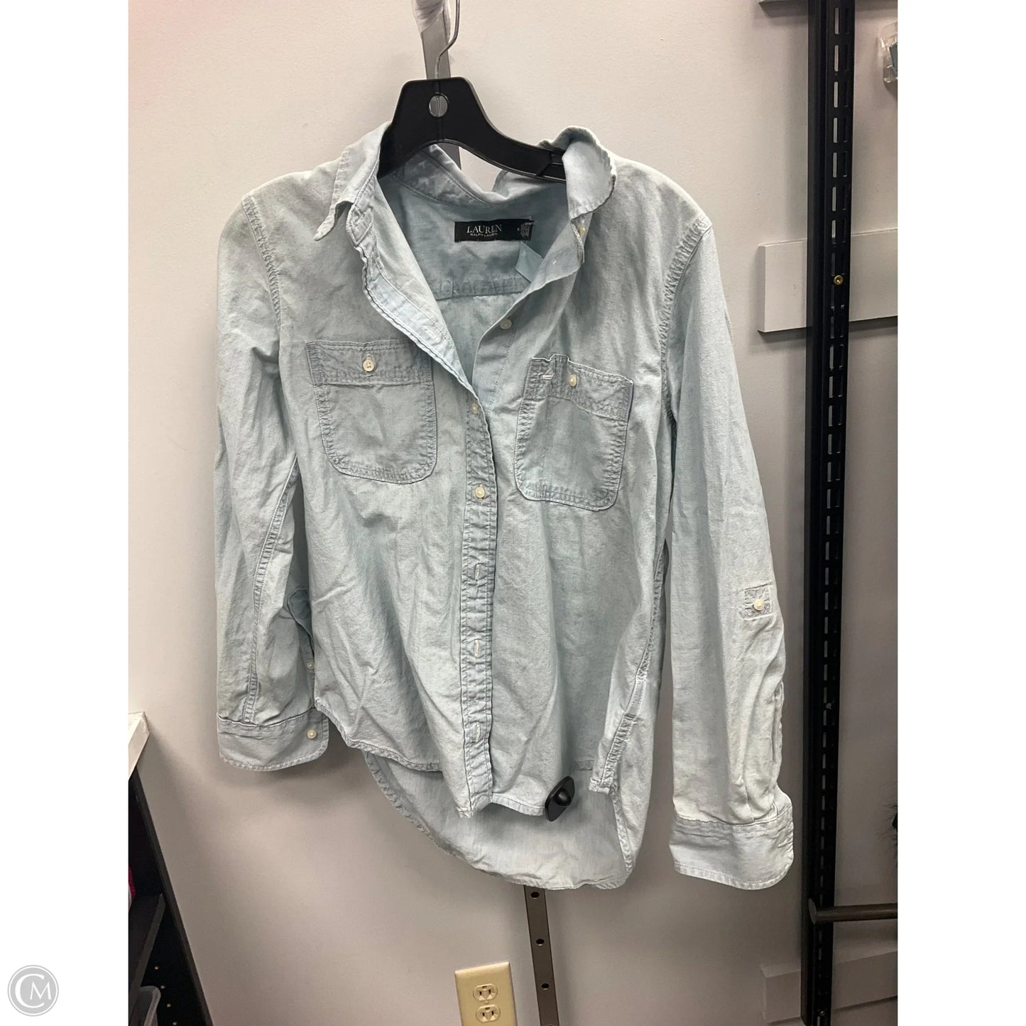 Top Long Sleeve By Lauren By Ralph Lauren In Blue, Size: M