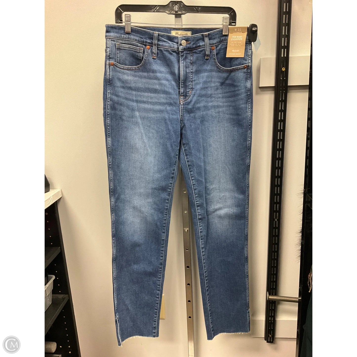 Jeans Straight By Madewell In Blue Denim, Size: 12