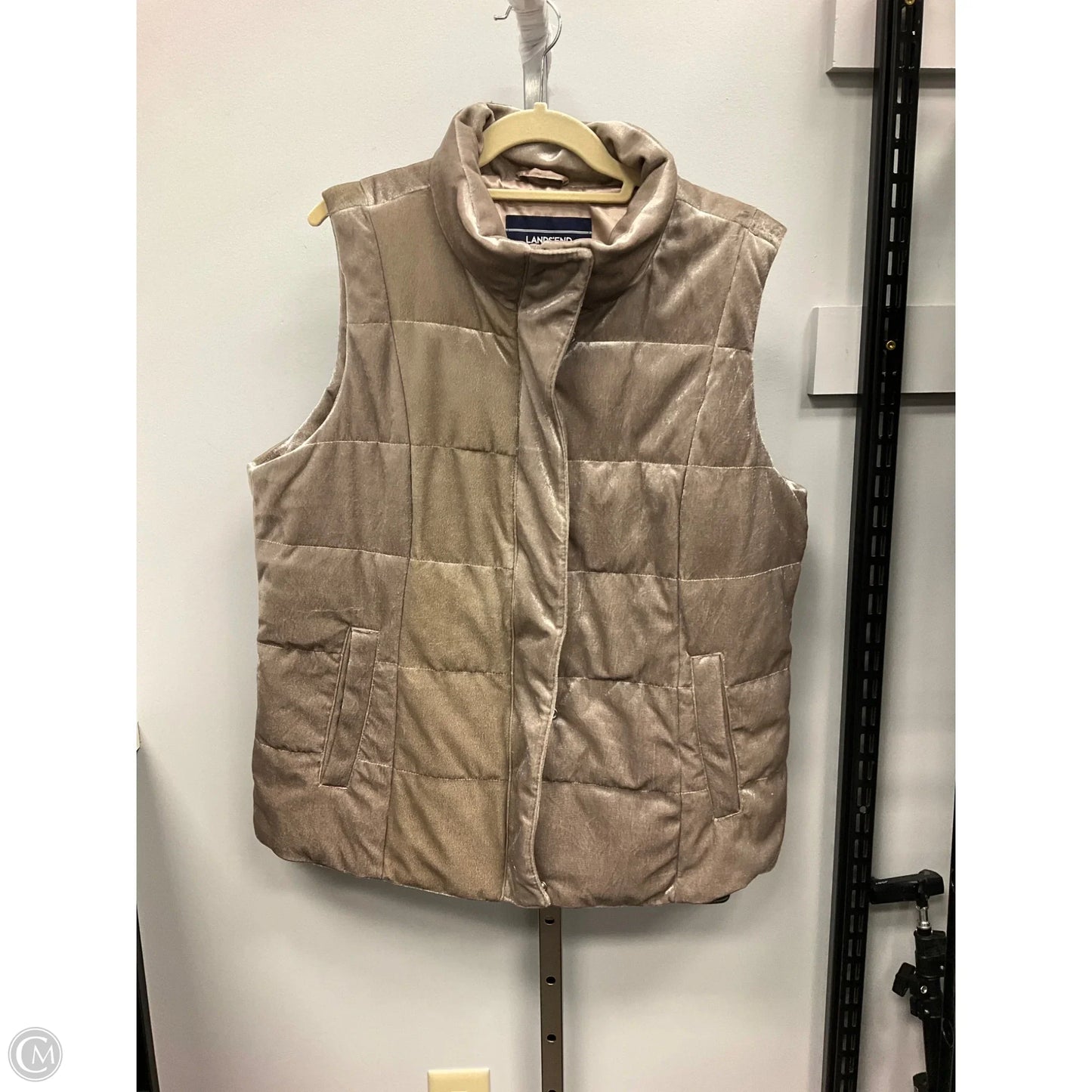 Vest Puffer & Quilted By Lands End In Beige, Size: Xl