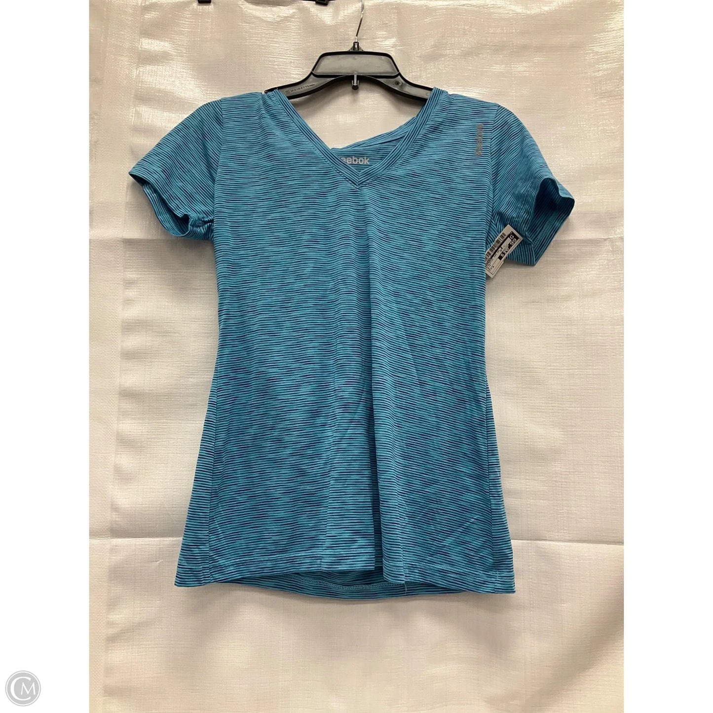 Athletic Top Short Sleeve By Reebok In Blue, Size: S
