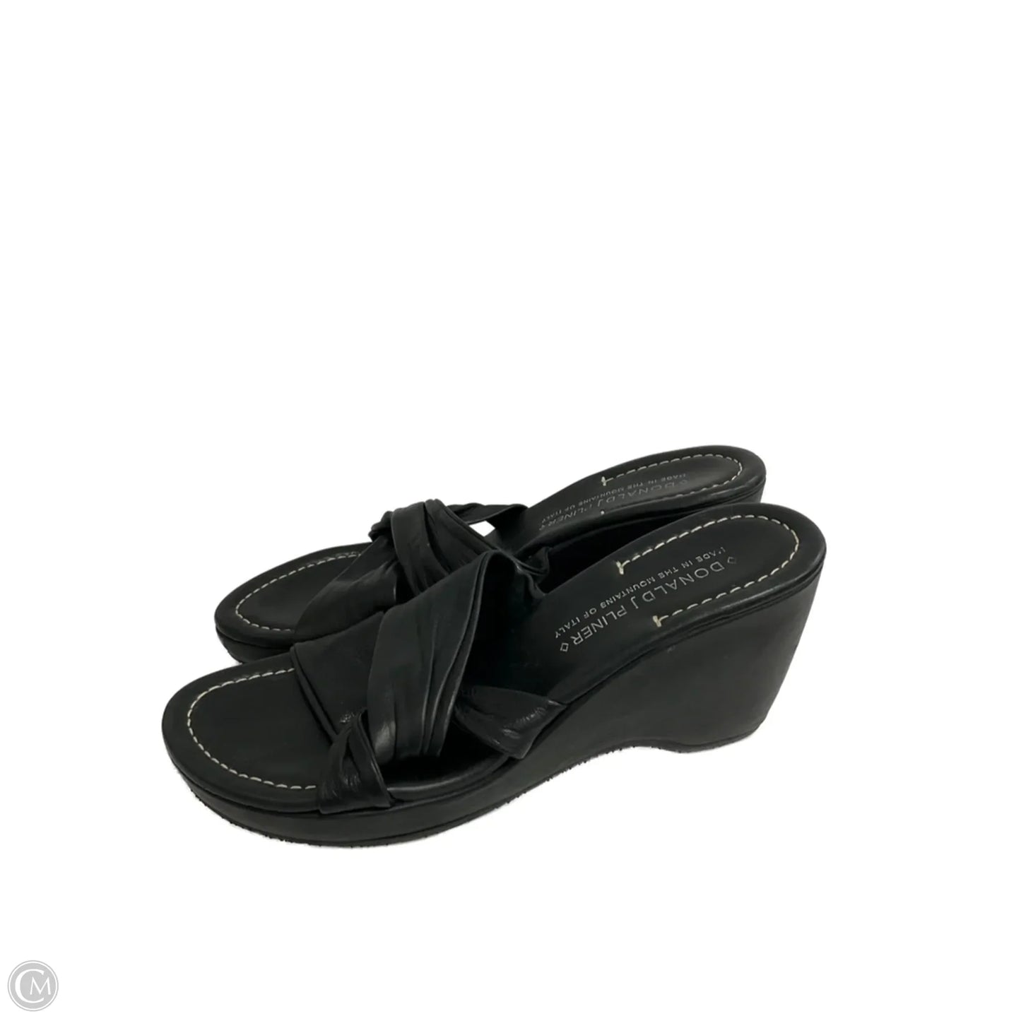 Sandals Heels Wedge By Donald Pliner In Black, Size: 6