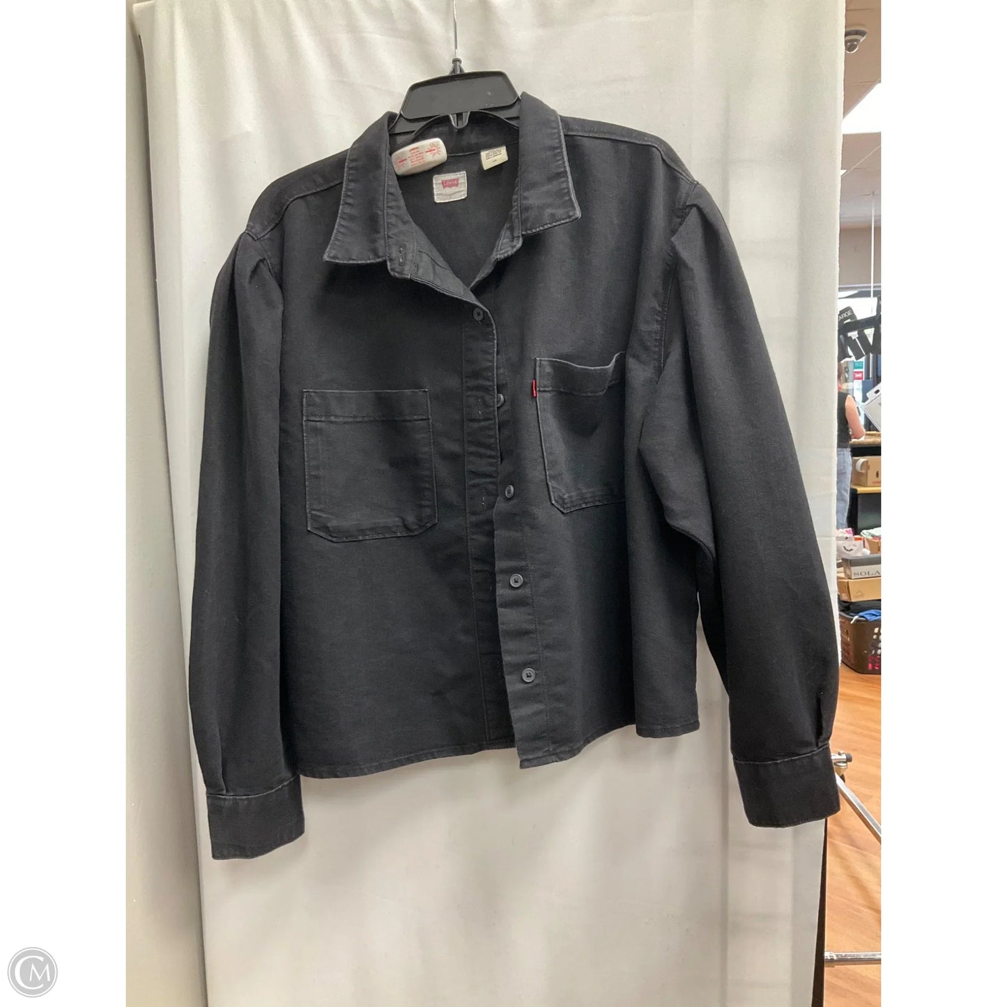 Blouse Long Sleeve By Levis In Black, Size: L