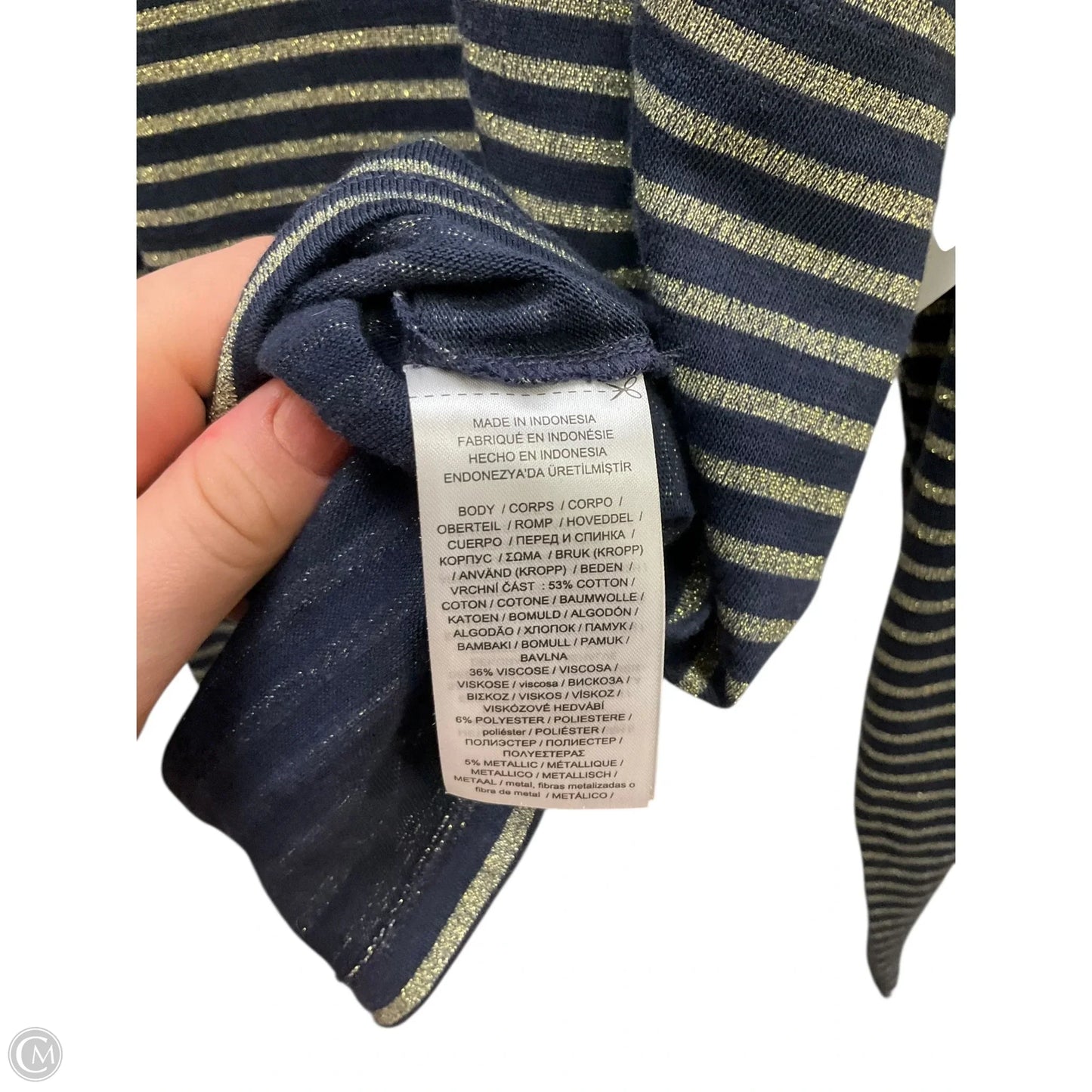 Top Long Sleeve By Lauren By Ralph Lauren In Striped Pattern, Size: Xl