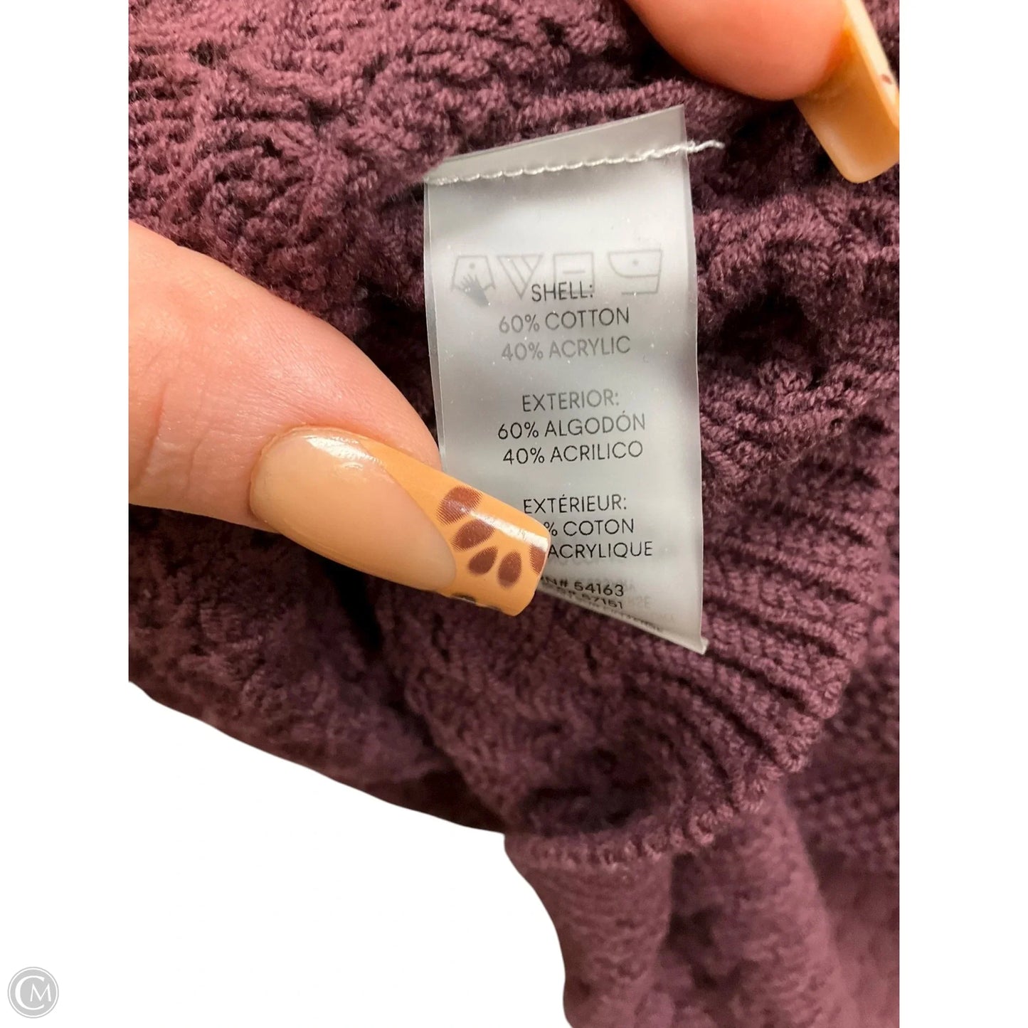 Sweater By Calvin Klein In Maroon, Size: M