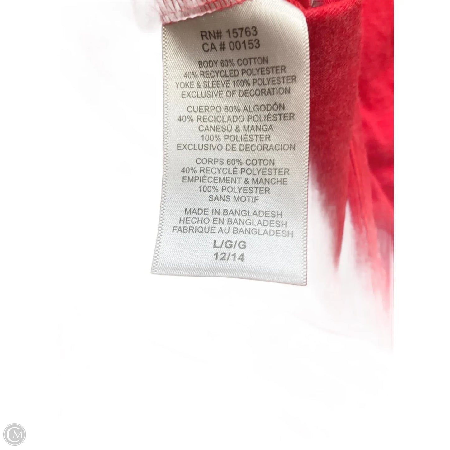 Top Short Sleeve By Clothes Mentor In Red & White, Size: L