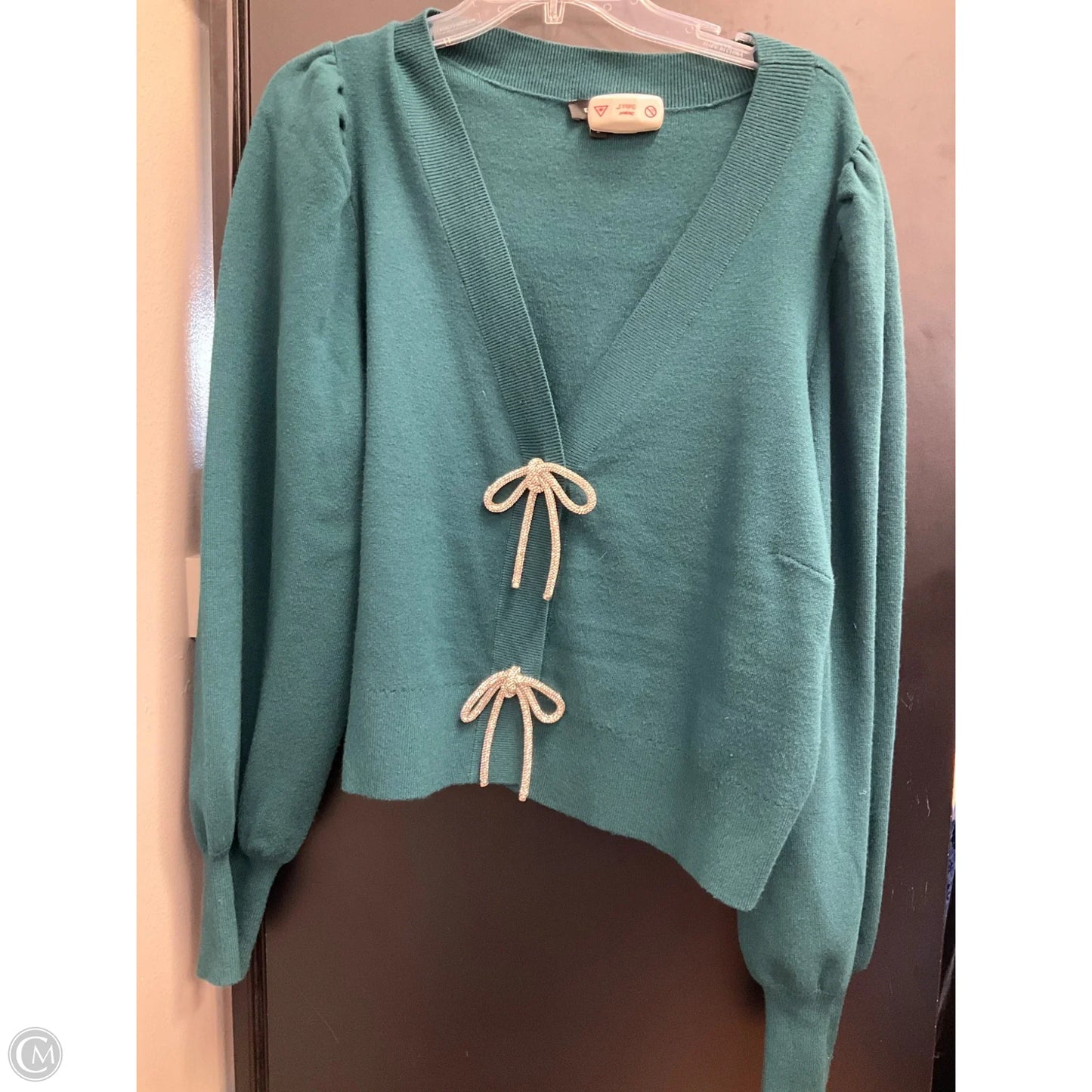 Cardigan By Express In Green, Size: Xl