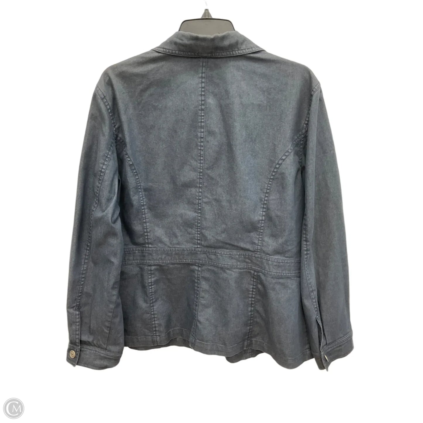 Jacket Shirt By Sag Harbor In Blue, Size: Xl