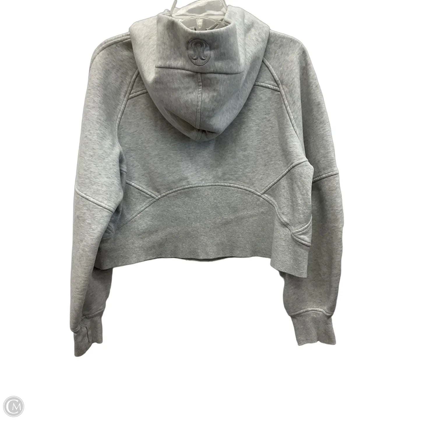Athletic Sweatshirt Hoodie By Lululemon In Grey, Size: M