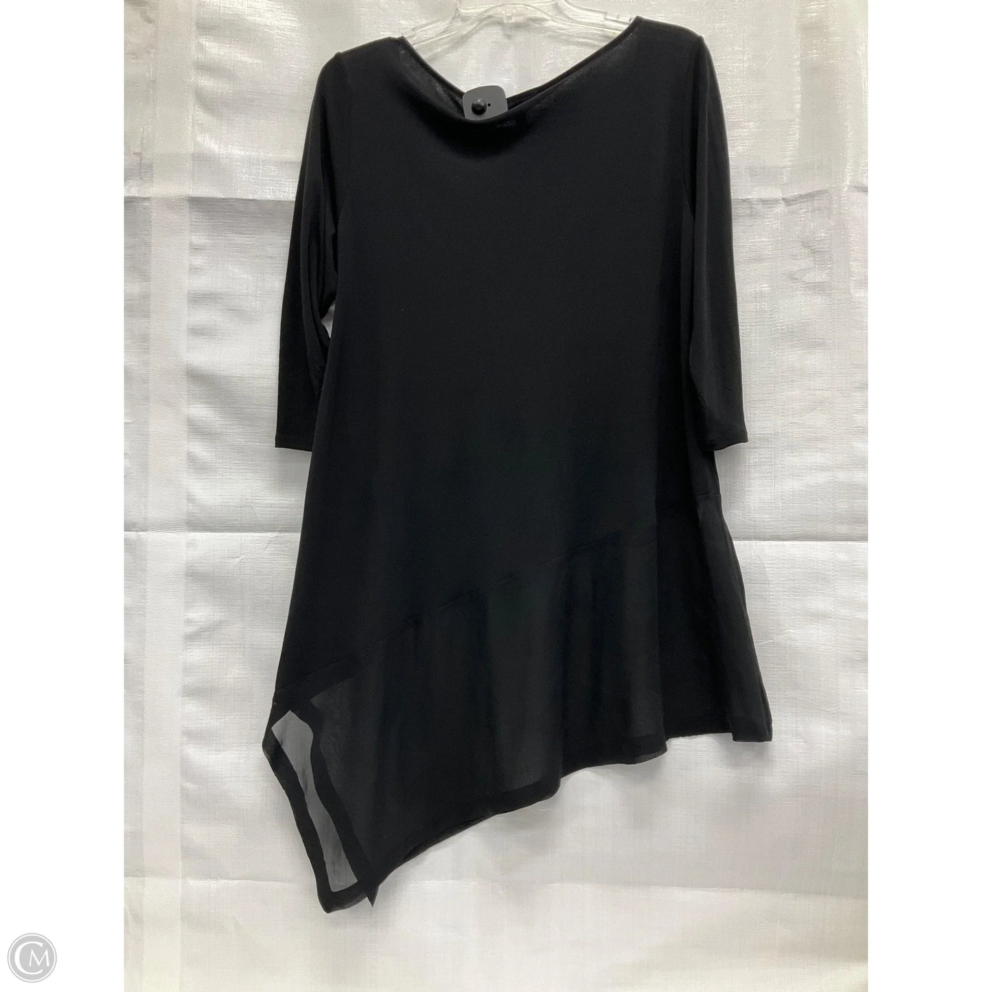 Top 3/4 Sleeve By Eileen Fisher In Black, Size: S