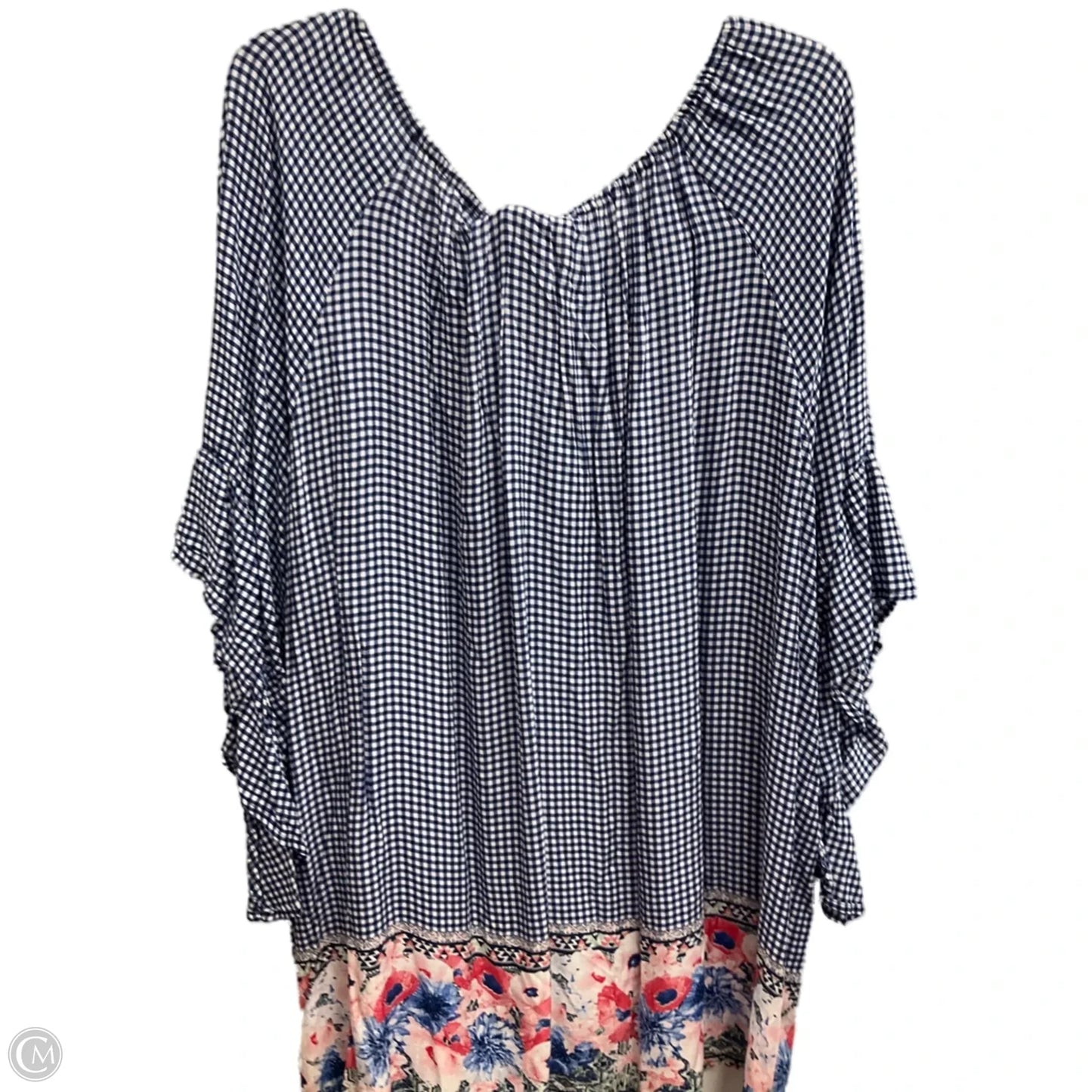 Top Short Sleeve By Terra & Sky In Checkered Pattern, Size: 3x