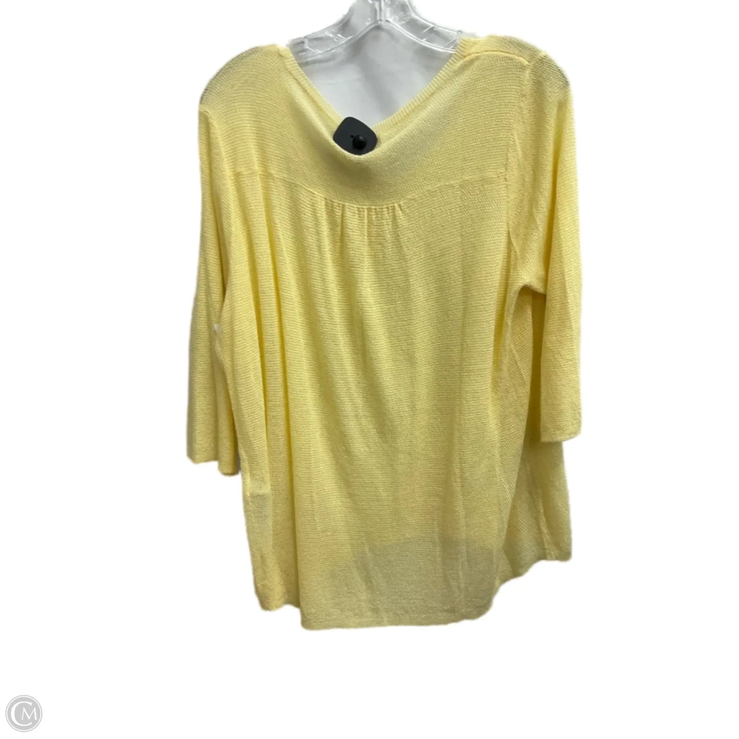Top 3/4 Sleeve By Chicos In Yellow, Size: Xl