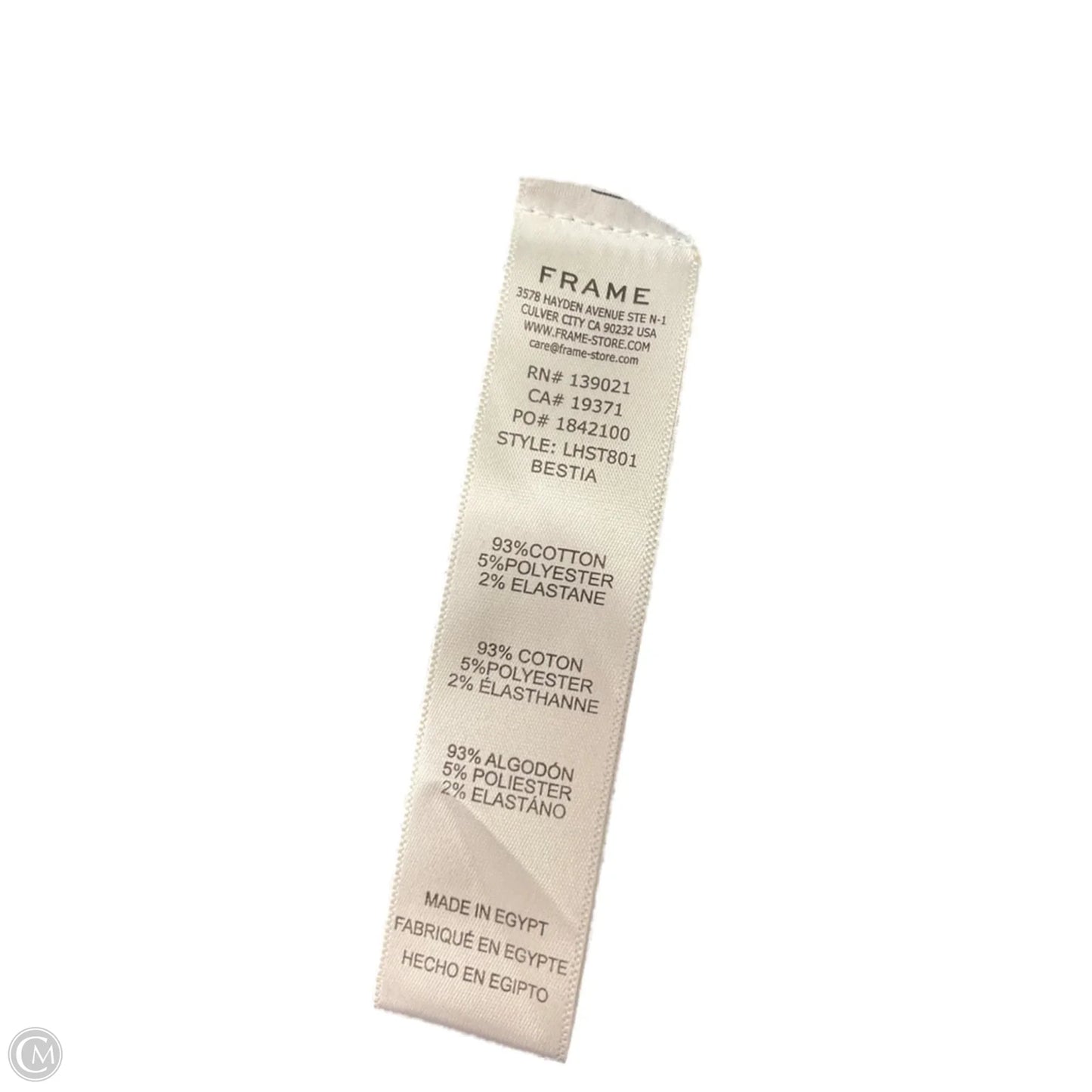 Jeans Straight By Frame In Blue Denim, Size: 6