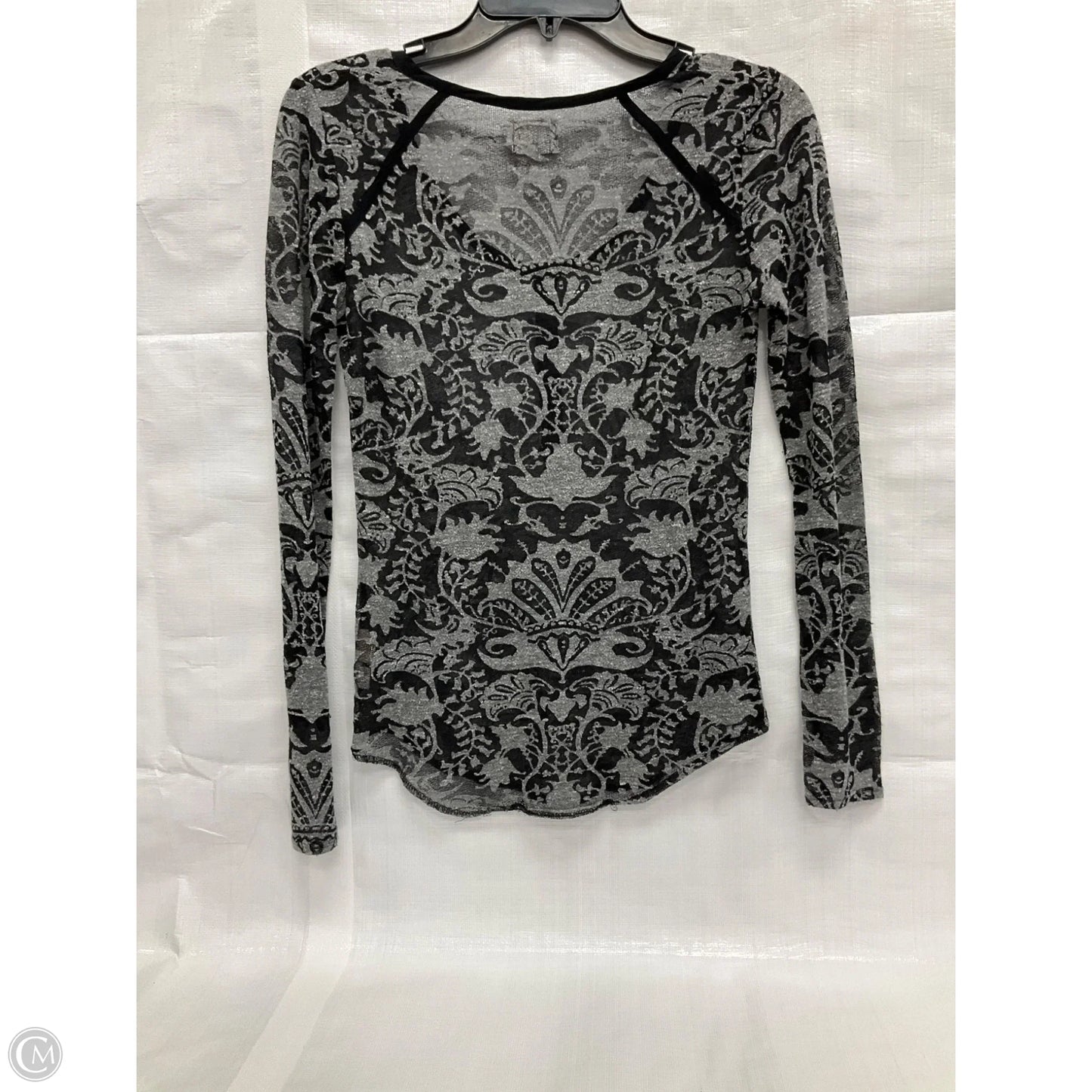 Top Long Sleeve By Free People In Black & Grey, Size: S