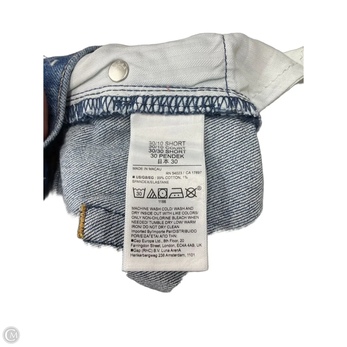 Jeans Straight By Gap In Blue Denim, Size: 10