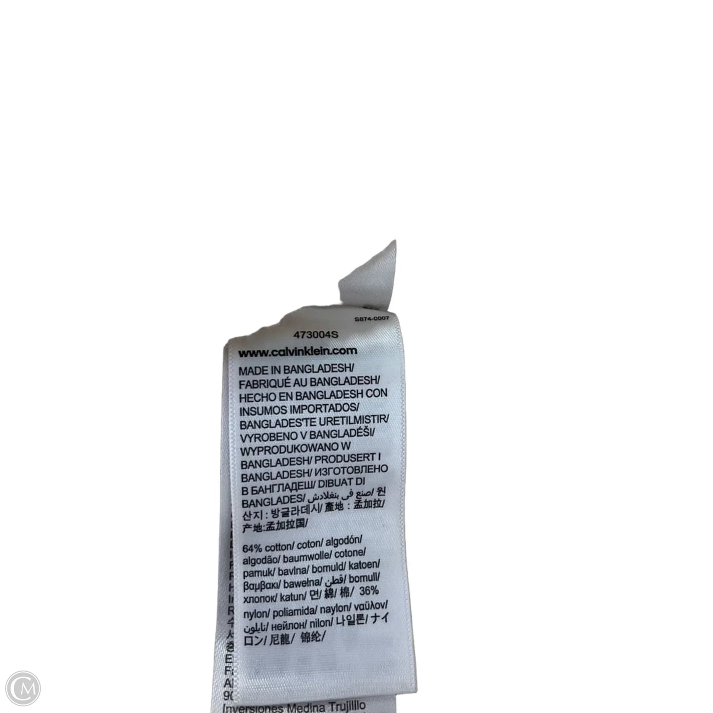 Top Short Sleeve By Calvin Klein In Beige, Size: M