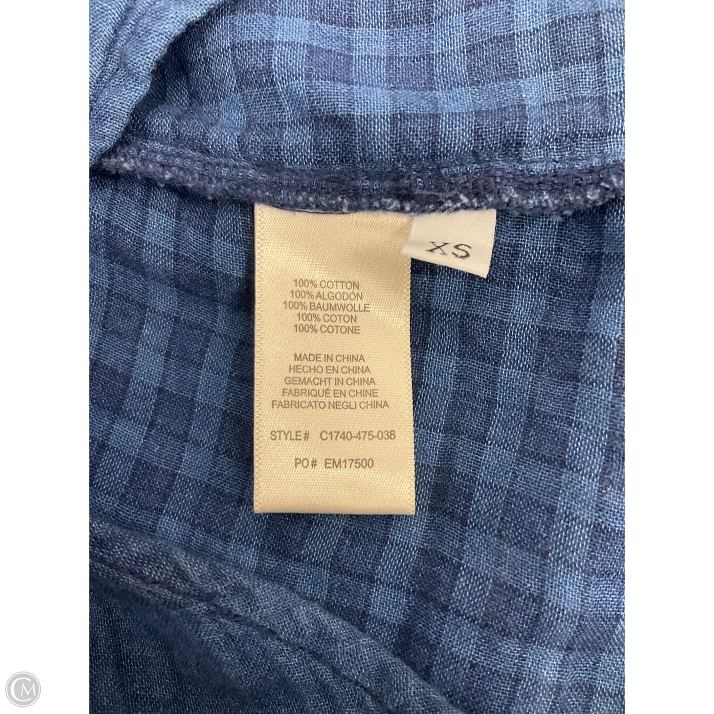 Blouse Long Sleeve By Cloth And Stone In Blue, Size: Xs