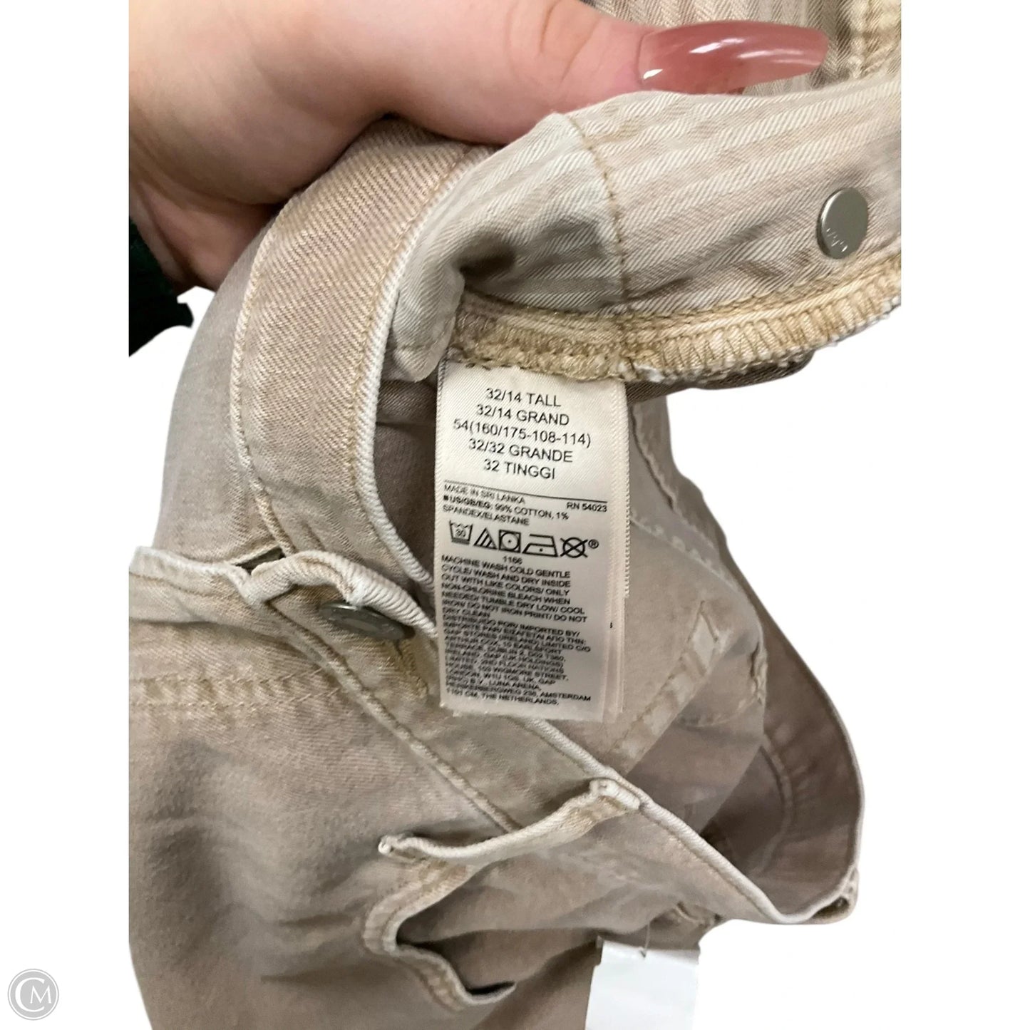 Jeans Straight By Gap In Tan, Size: 14