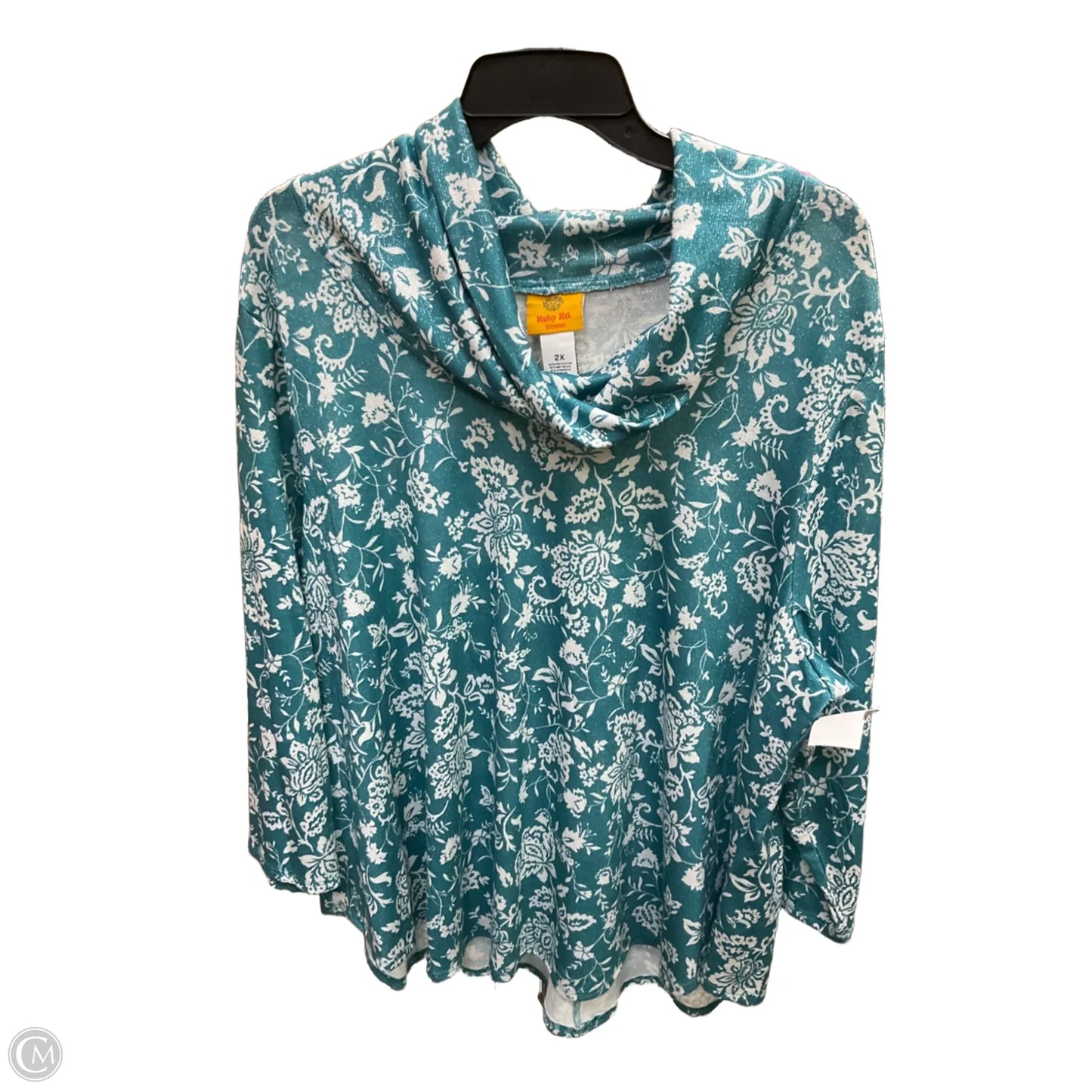 Top Long Sleeve By Ruby Rd In Teal, Size: 2x