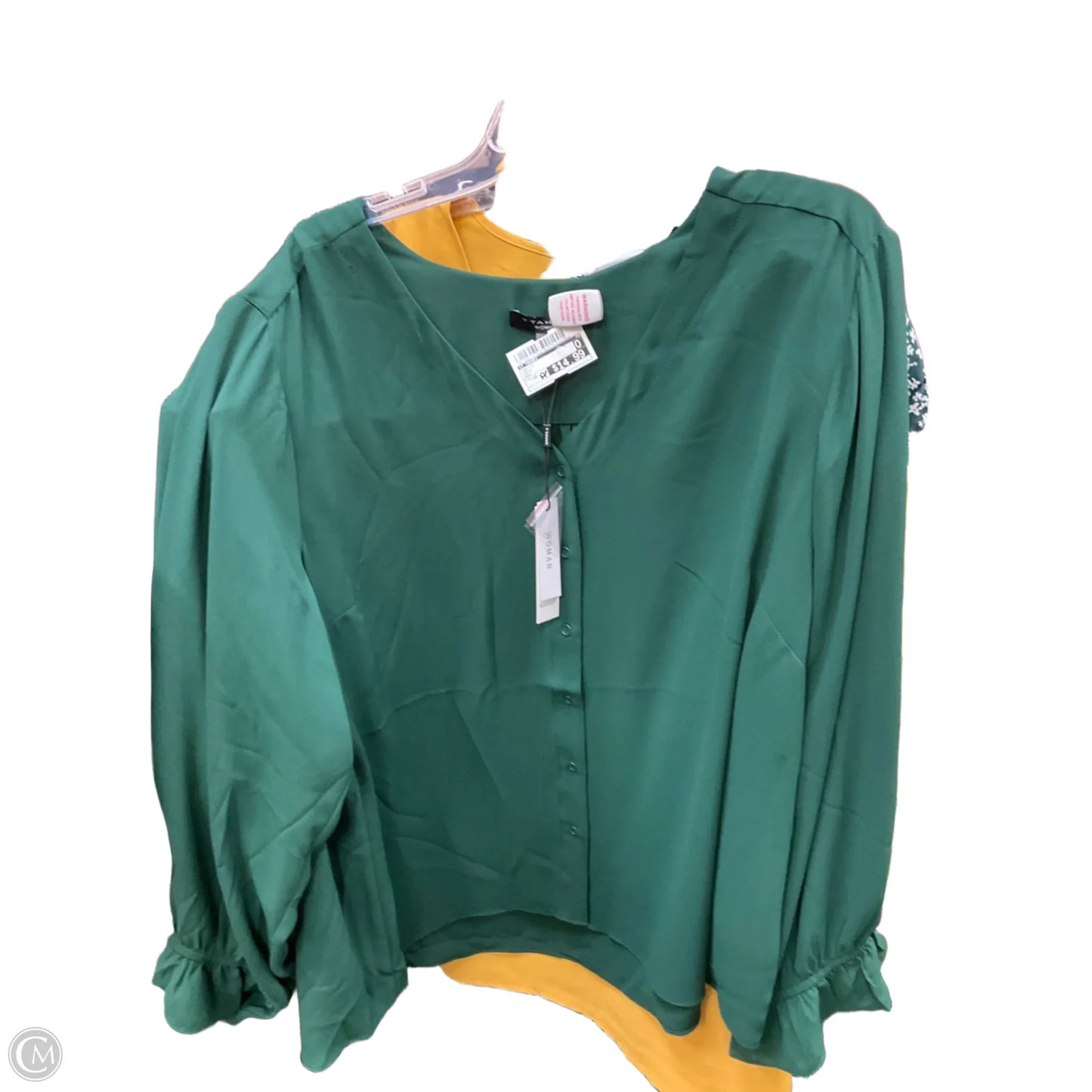 Top Long Sleeve By T Tahari In Green, Size: 3x