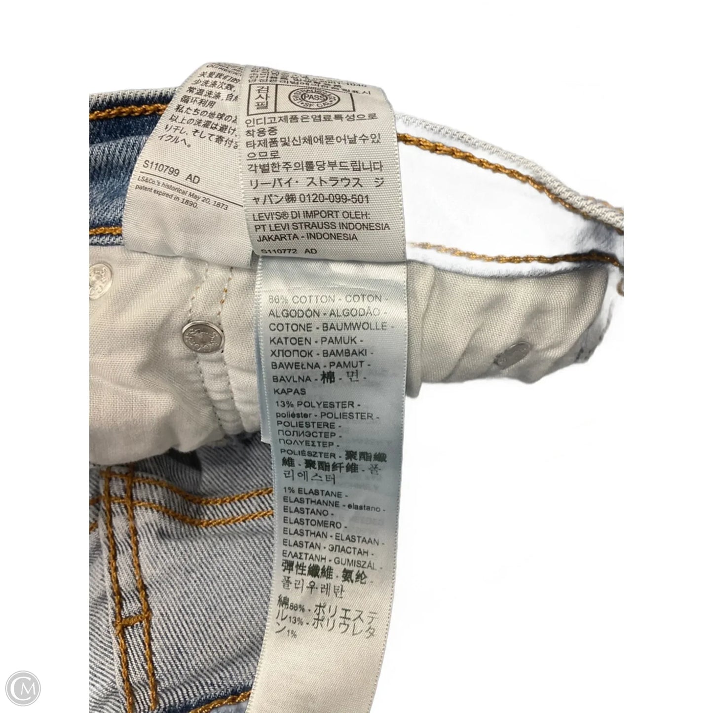 Jeans Boot Cut By Levis In Blue Denim, Size: 2