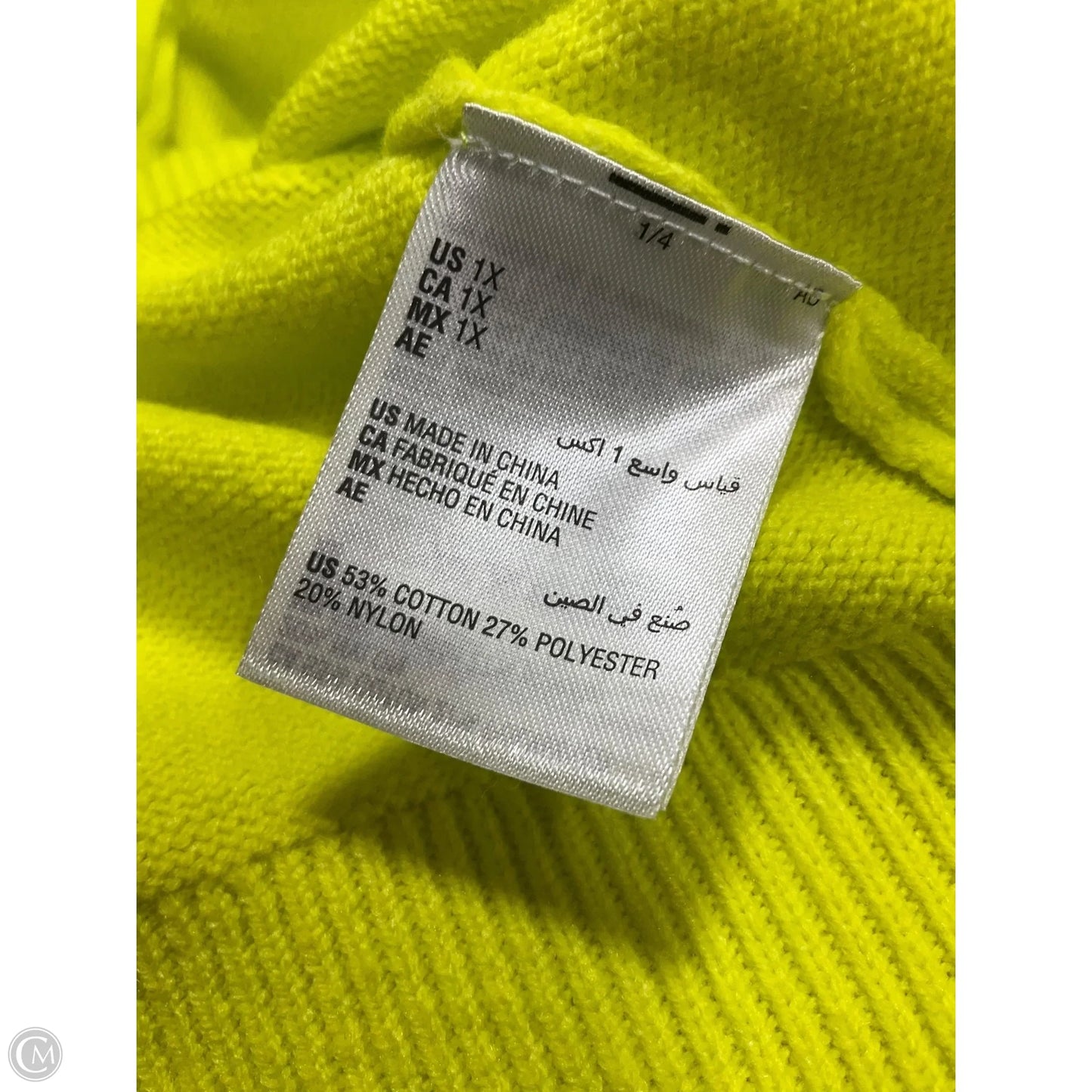 Sweater By Clothes Mentor In Yellow, Size: 1x