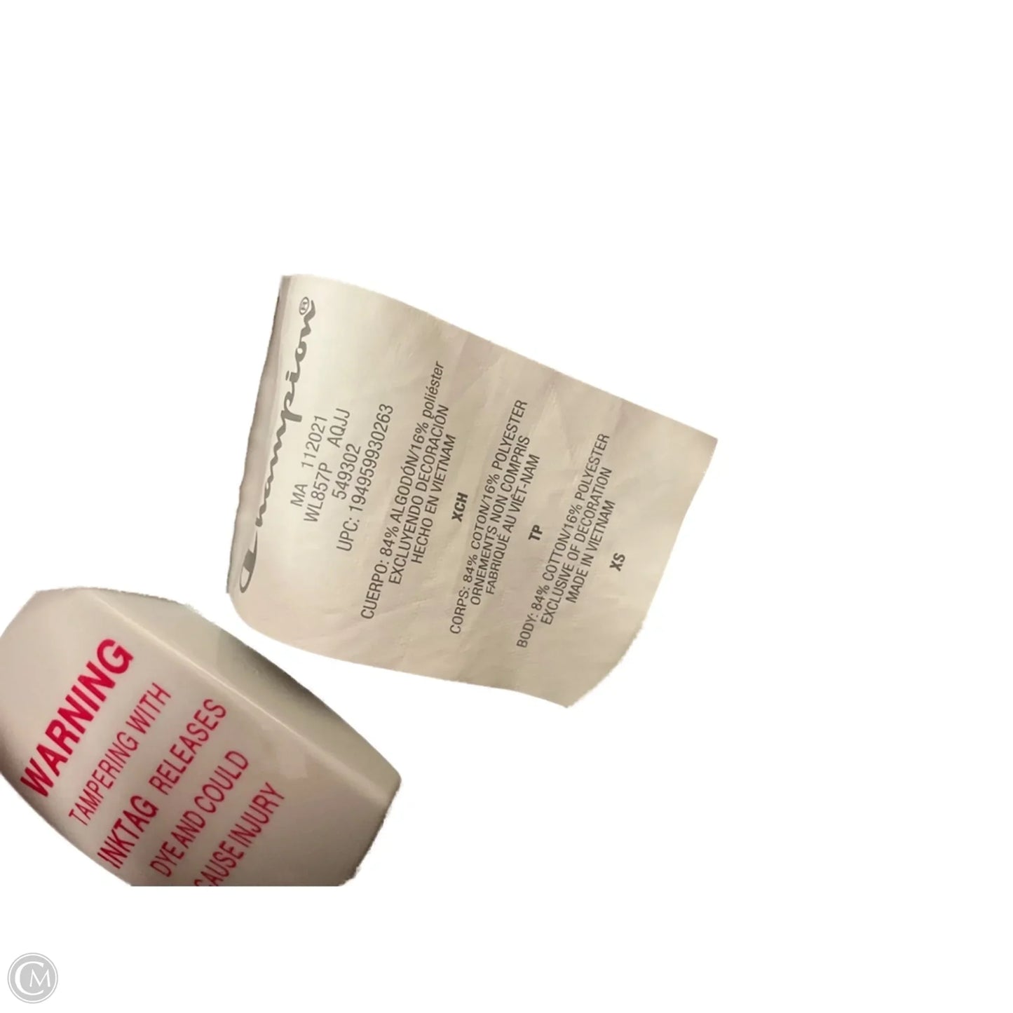 Athletic Sweatshirt Hoodie By Champion In Beige, Size: Xs