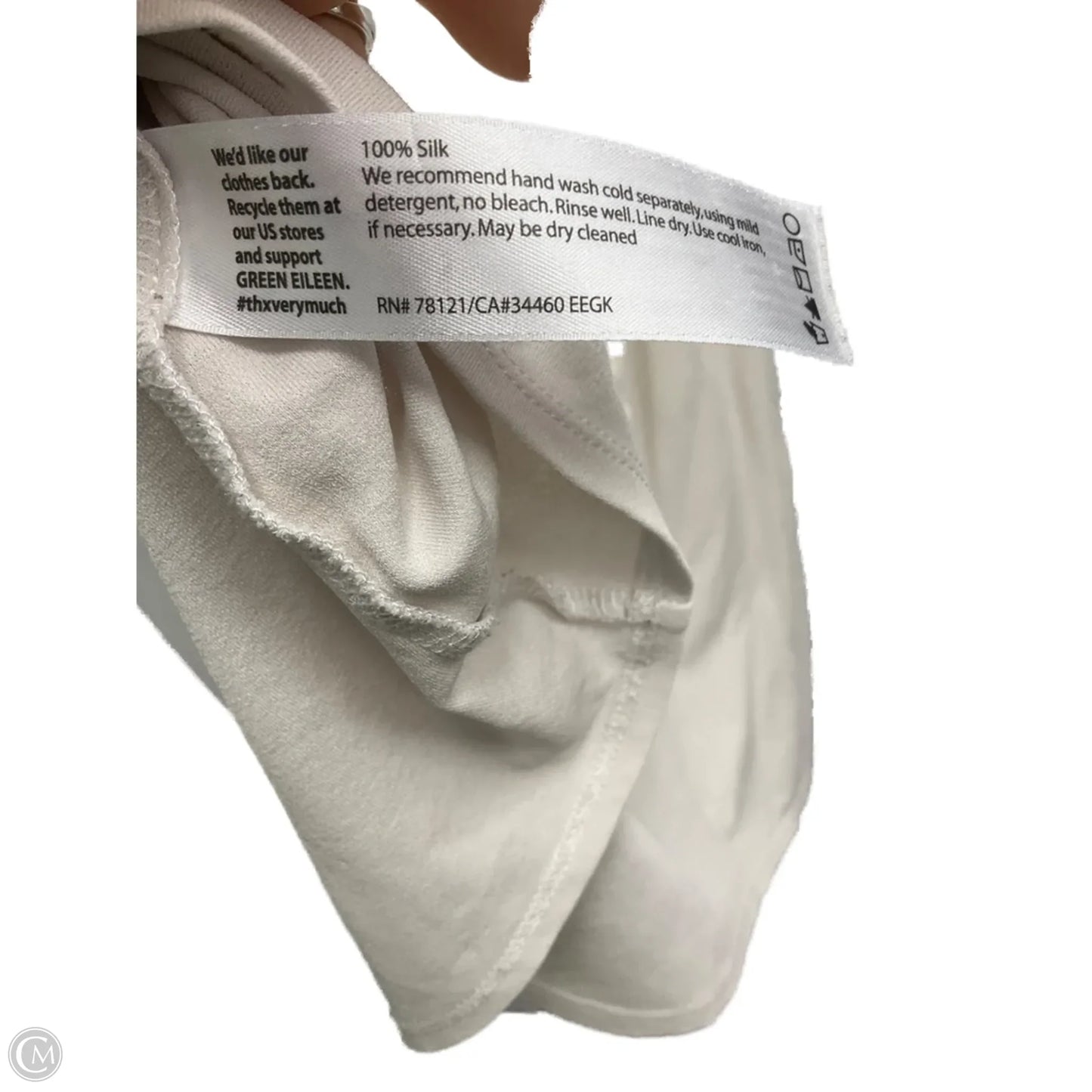 Top Sleeveless By Eileen Fisher In Cream, Size: Lp