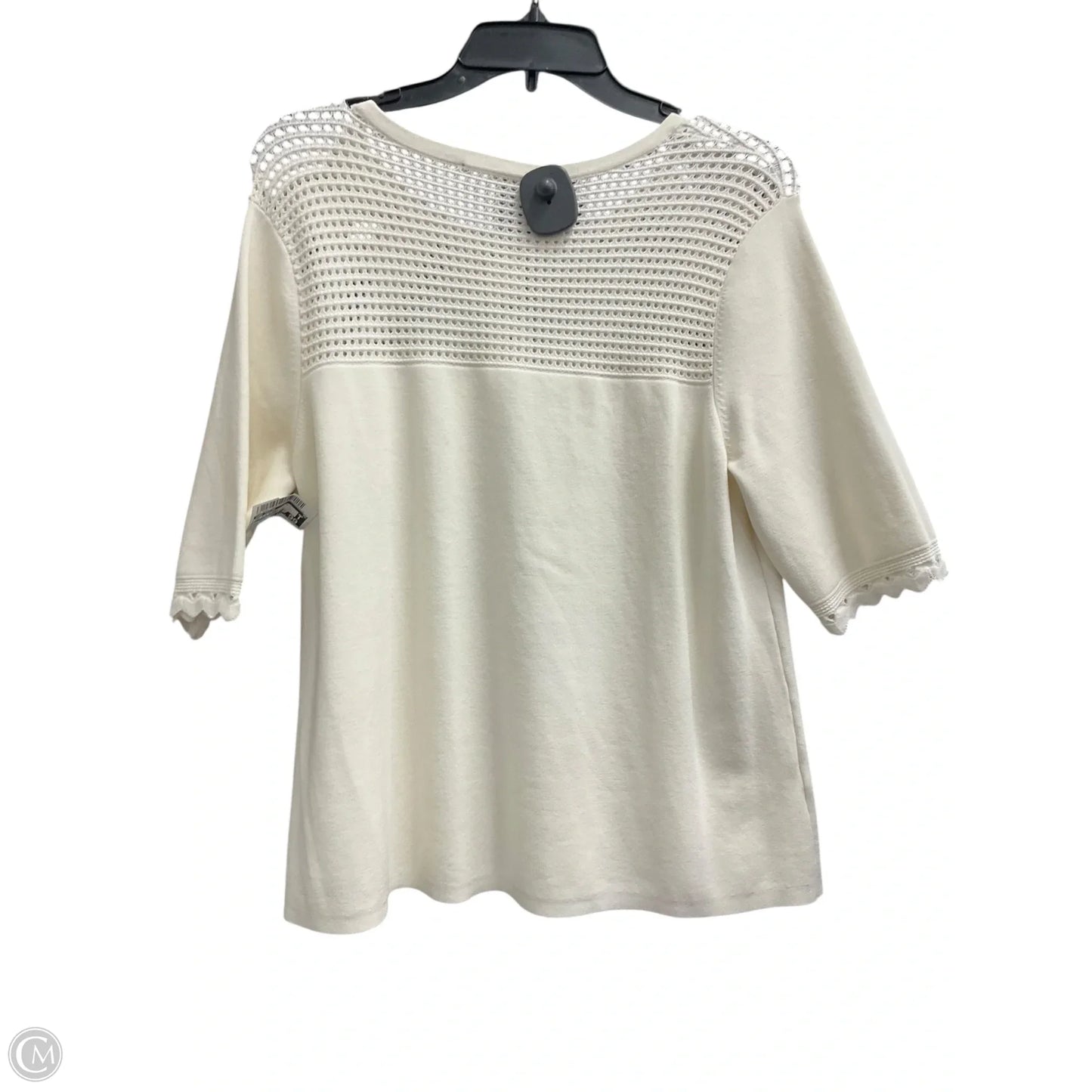 Top 3/4 Sleeve By Ann Taylor In Cream, Size: L