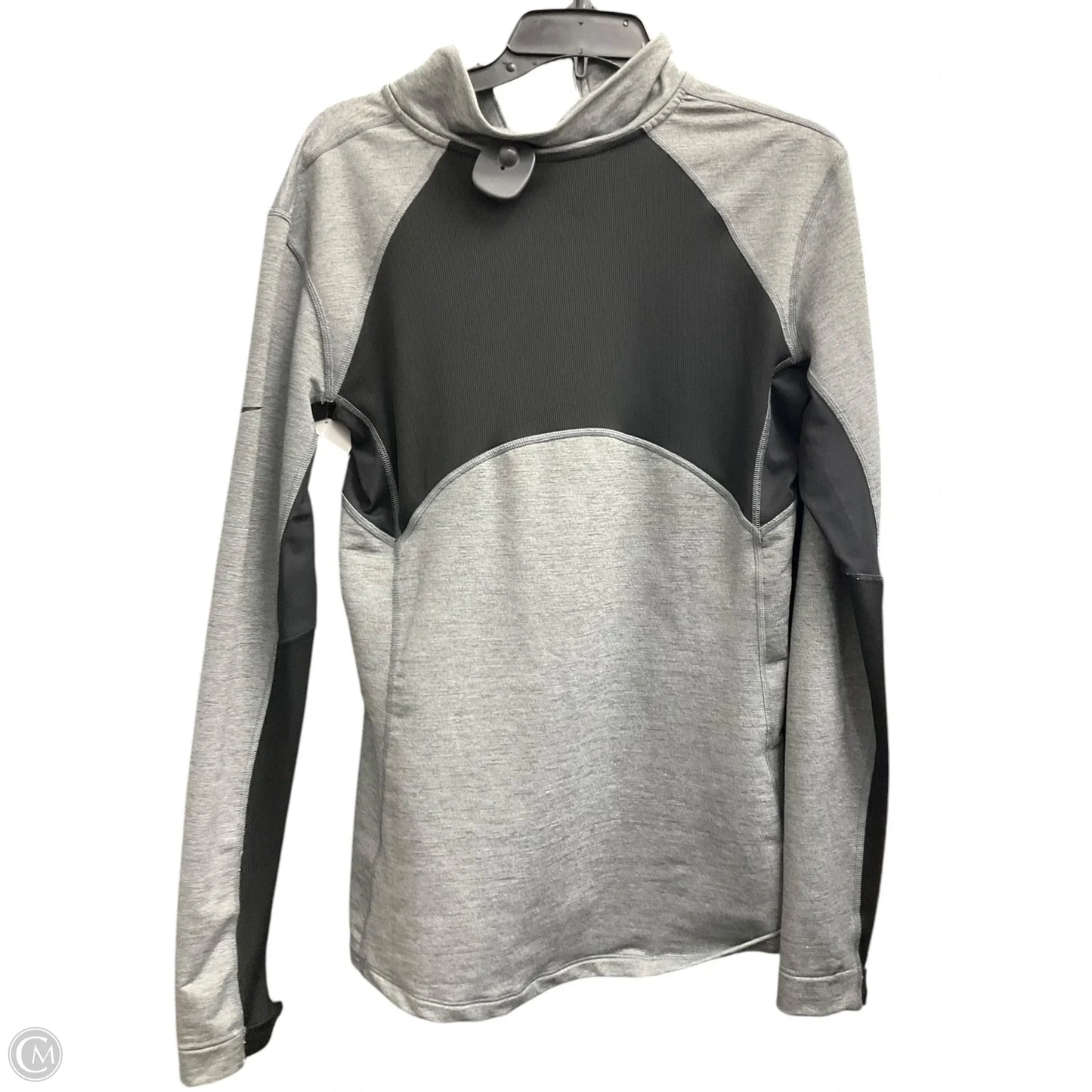 Athletic Top Long Sleeve Collar By Nike Apparel In Grey, Size: Xl