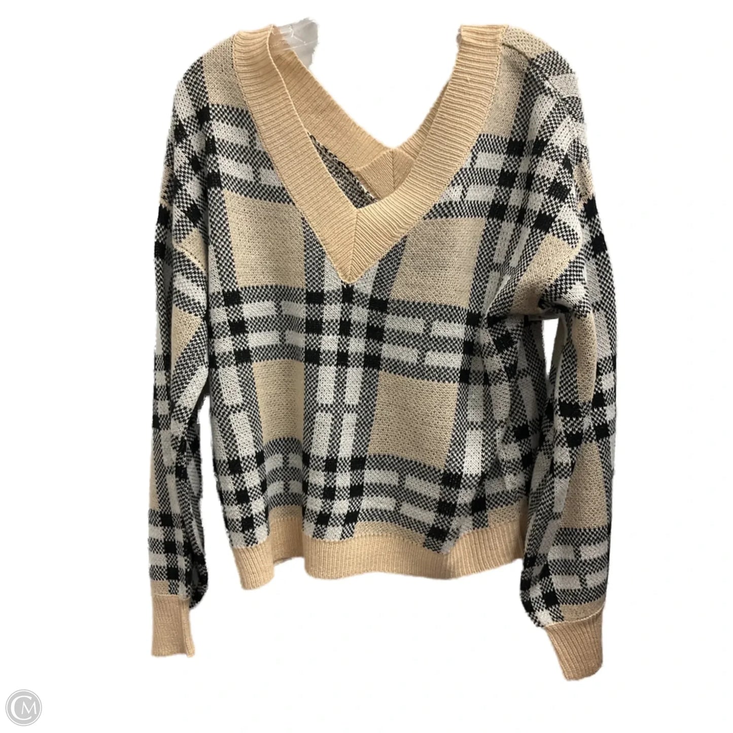 Sweater By Clothes Mentor In Plaid Pattern, Size: Xl