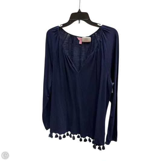 Top Long Sleeve Designer By Lilly Pulitzer In Blue, Size: Xl