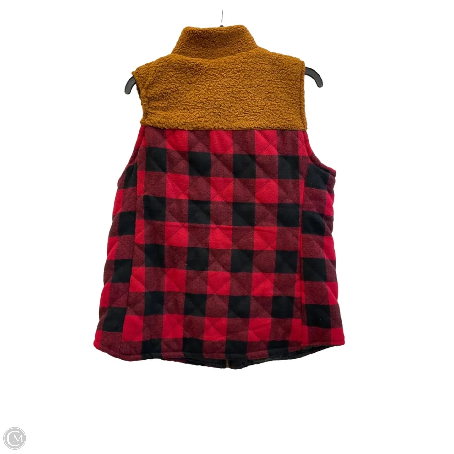 Vest Puffer & Quilted By Maurices In Checkered Pattern, Size: Xl