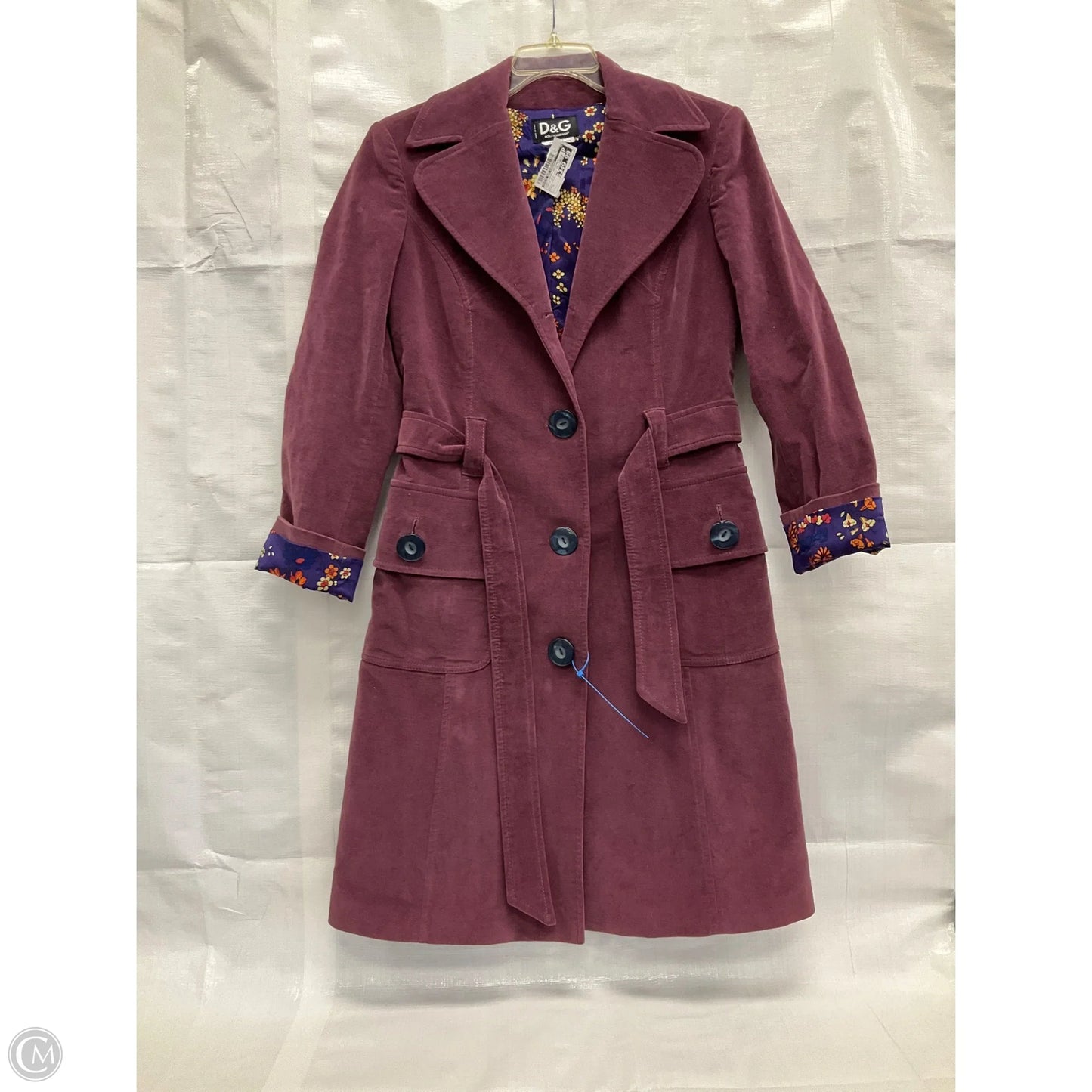 Coat Luxury Designer By Dolce And Gabbana In Purple, Size: L