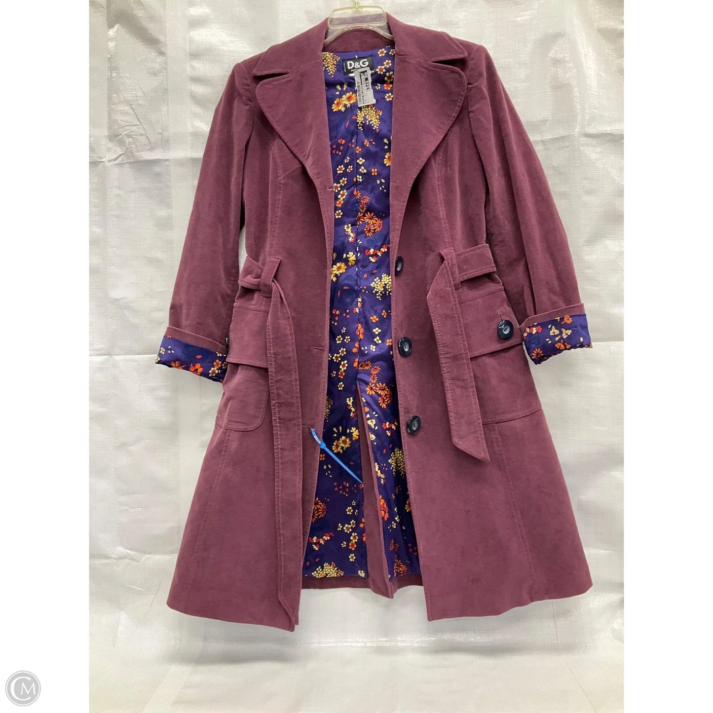 Coat Luxury Designer By Dolce And Gabbana In Purple, Size: L