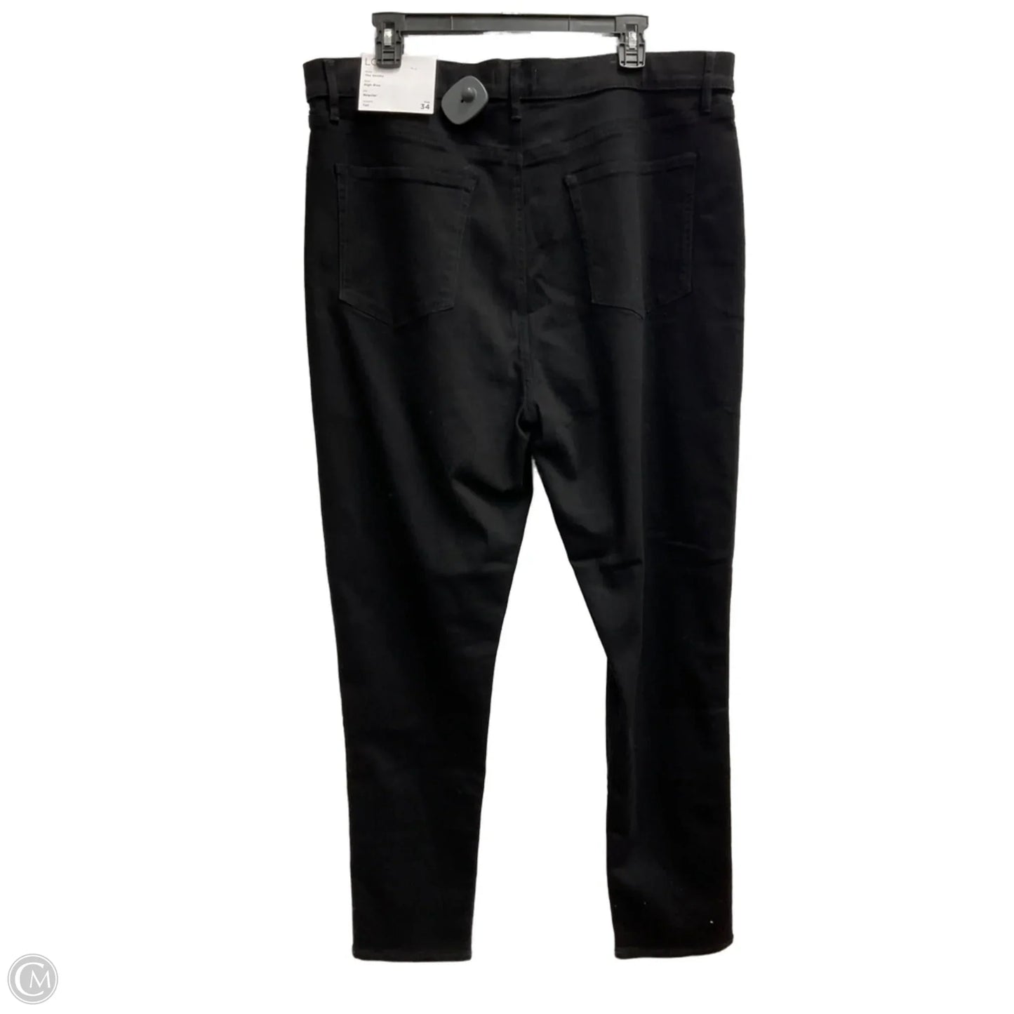 Jeans Skinny By Loft In Black Denim, Size: 18