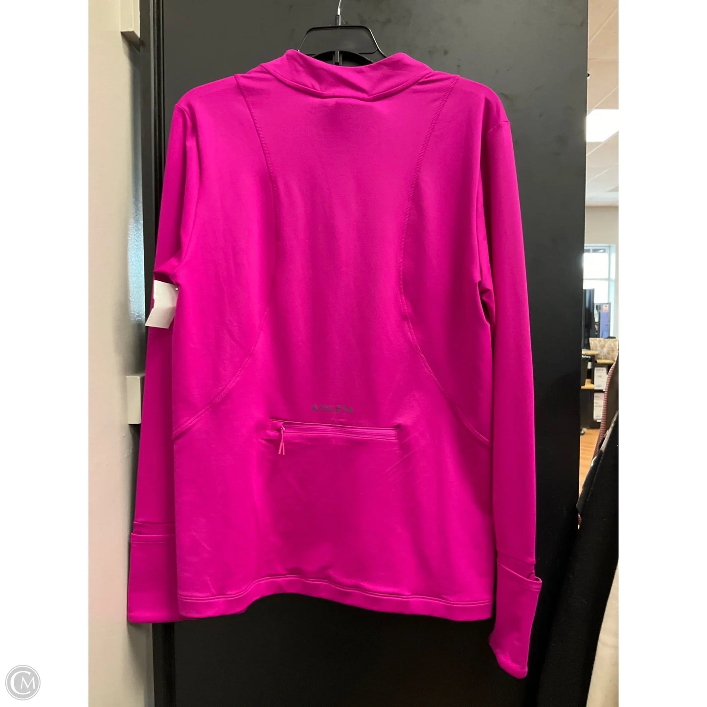 Athletic Top Long Sleeve Collar By Athleta In Pink, Size: L