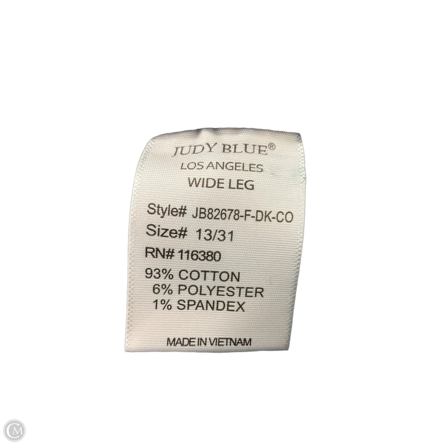 Jeans Wide Leg By Judy Blue In Blue Denim, Size: 12