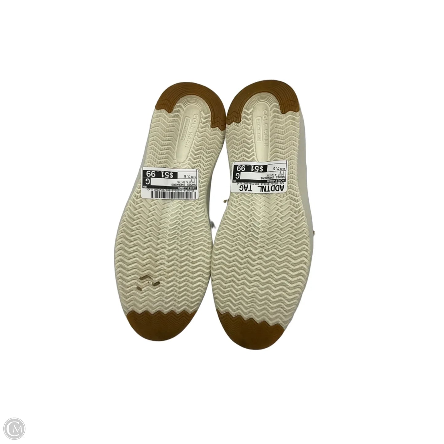 Shoes Sneakers By Cole-haan In Gold & White, Size: 7.5