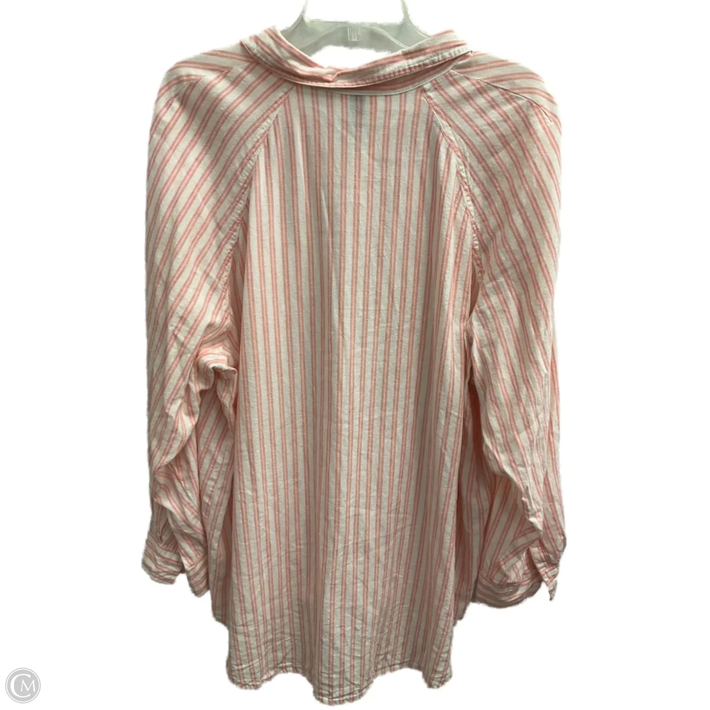 Blouse Long Sleeve By Universal Thread In Pink & White, Size: Xxl