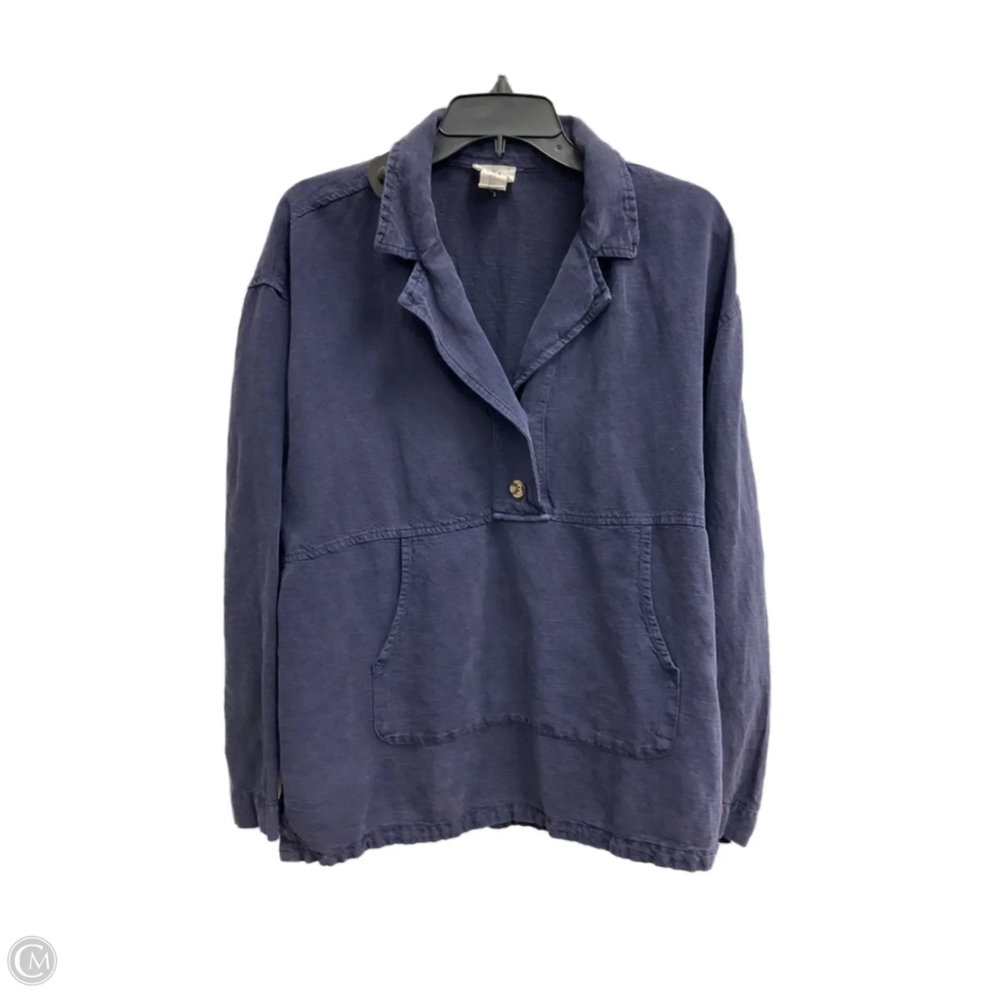 Top Long Sleeve By Nicole Miller In Navy, Size: L