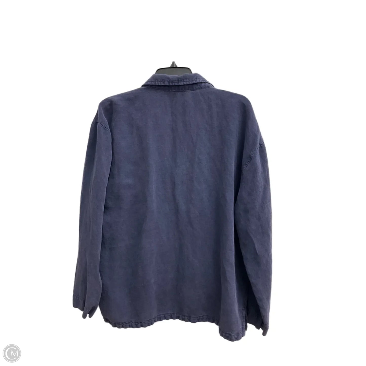 Top Long Sleeve By Nicole Miller In Navy, Size: L
