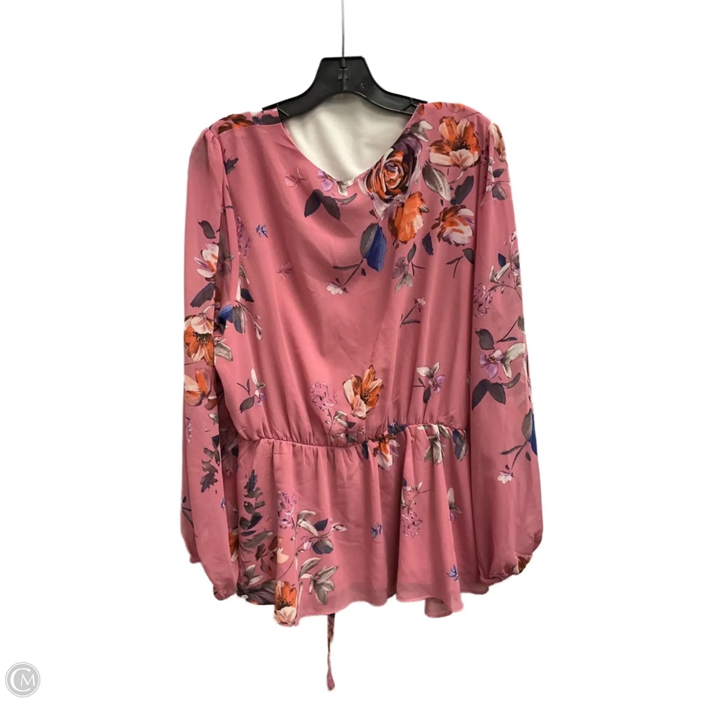 Top Long Sleeve By City Chic In Floral Print, Size: 18