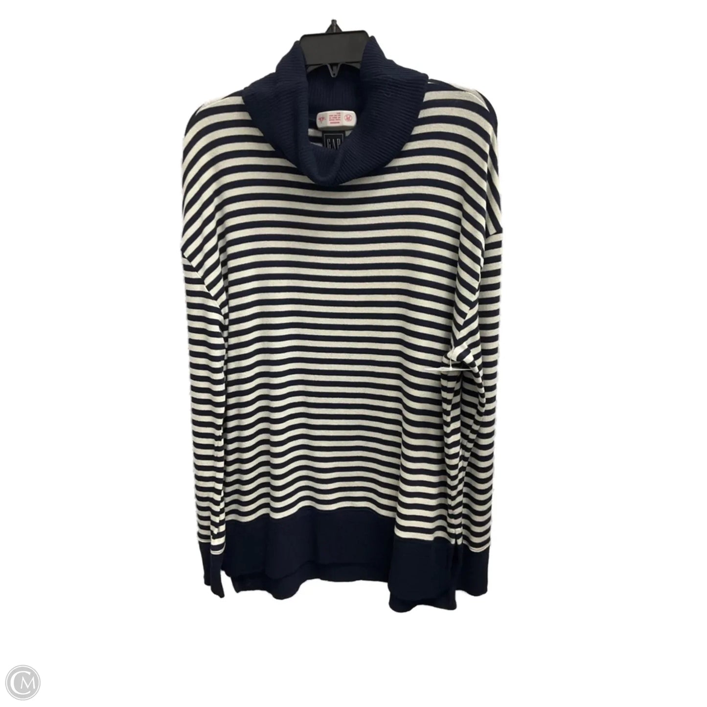 Sweatshirt Collar By Gap In Blue & White, Size: L