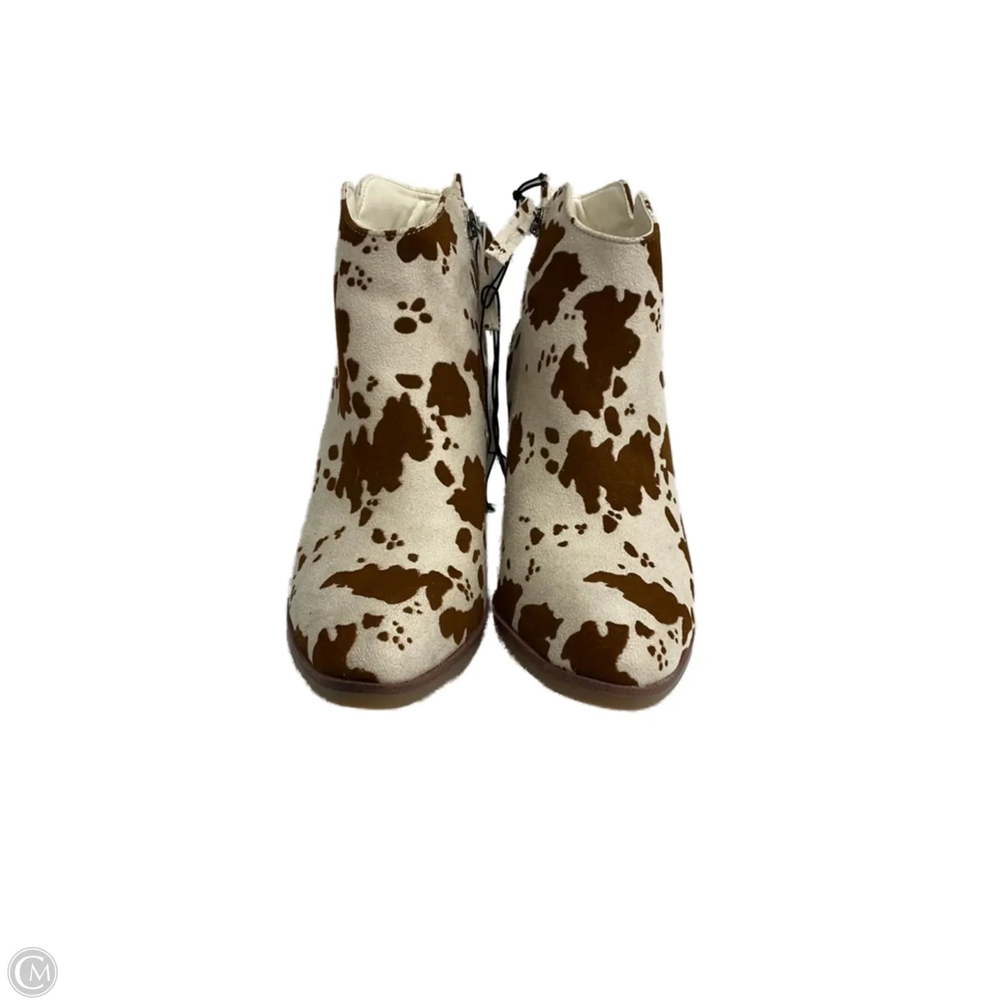 Boots Ankle Heels By Maurices In Animal Print, Size: 7.5