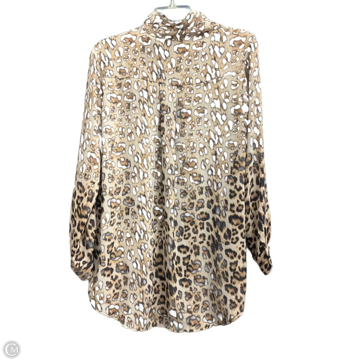 Blouse Long Sleeve By Zara Basic In Animal Print, Size: Xs