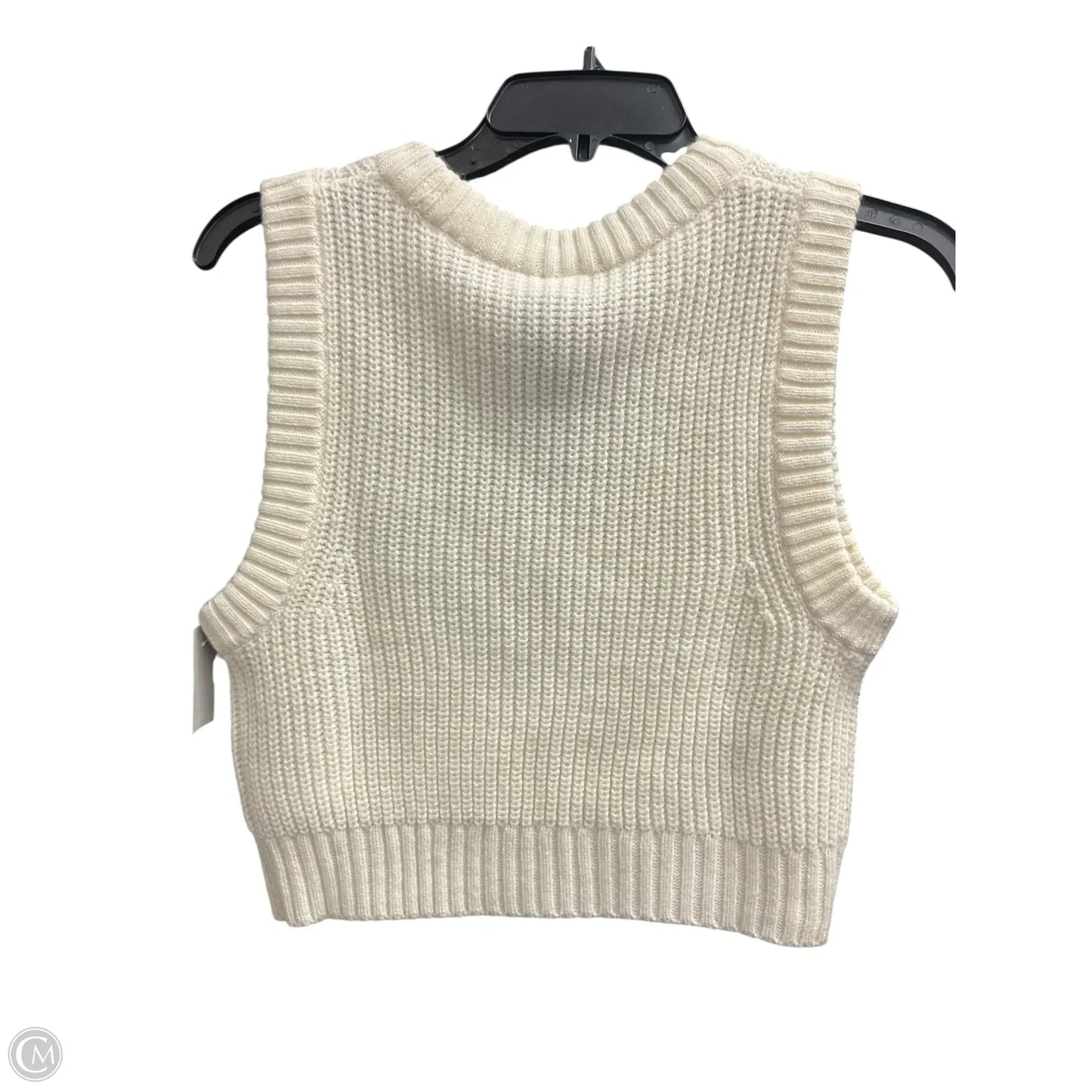 Vest Sweater By Divided In White, Size: S