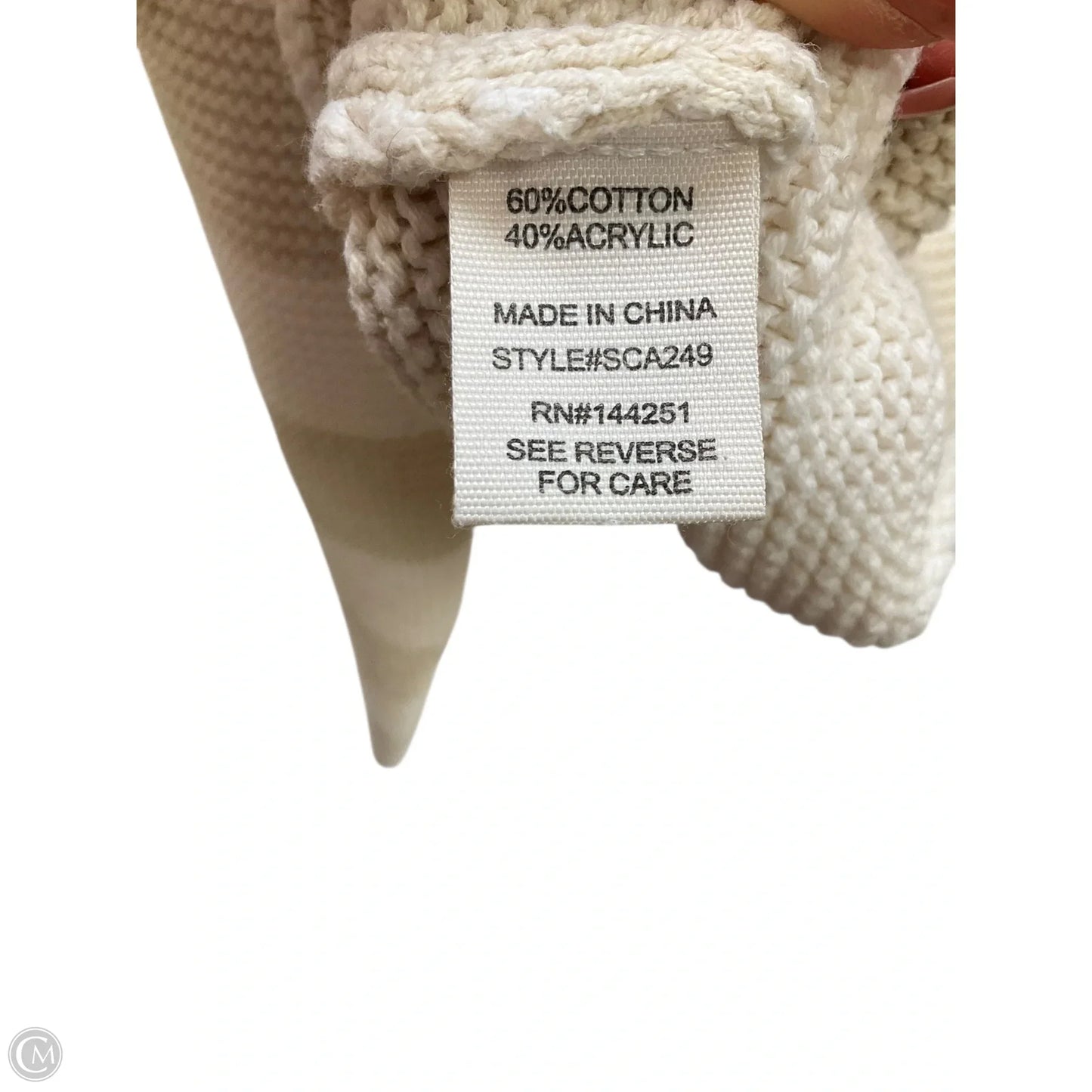 Sweater By Moon And Madison In Tan & White, Size: L