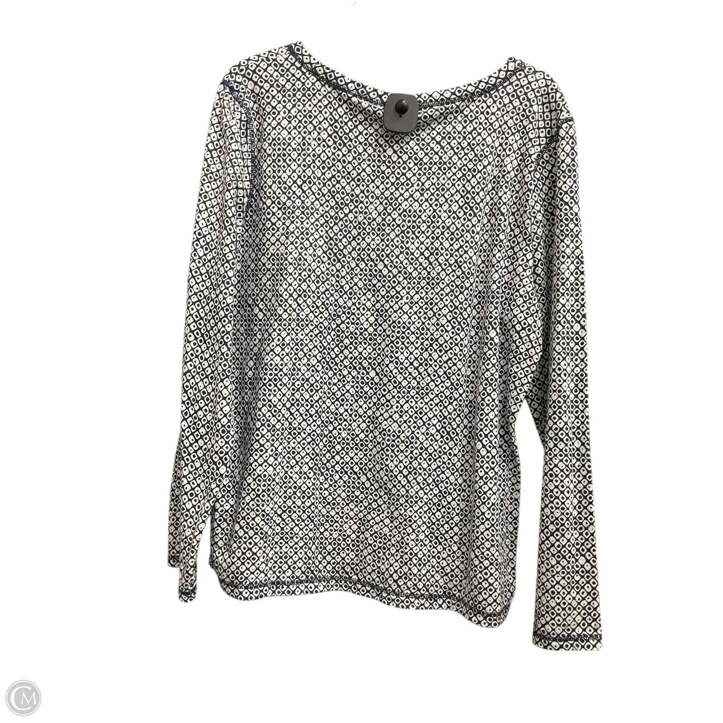 Top Long Sleeve By Talbots In Blue & White, Size: Xlp